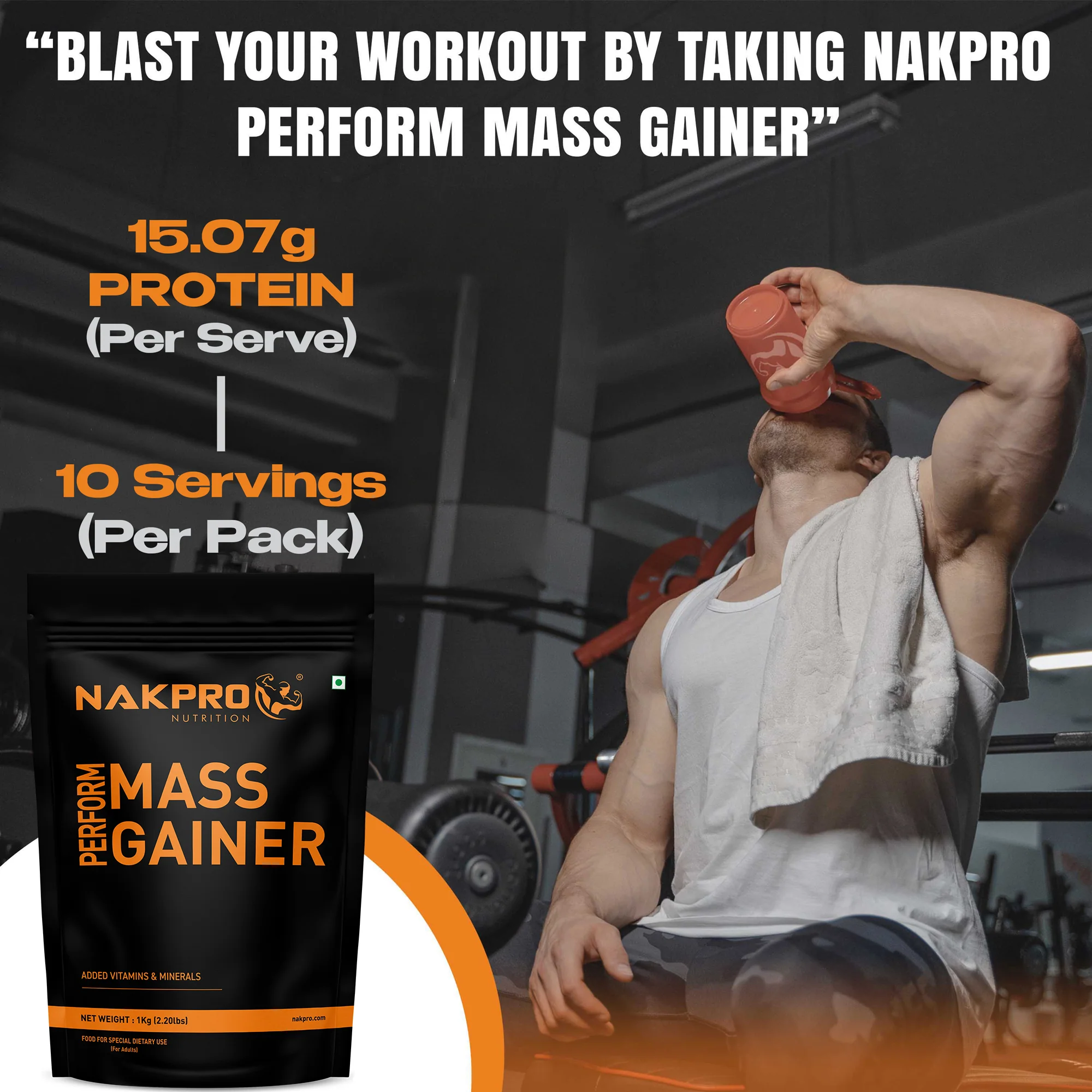 Nakpro Perform Mass Gainer | Protein Mass Gainer | 76g Carbs - Image 74