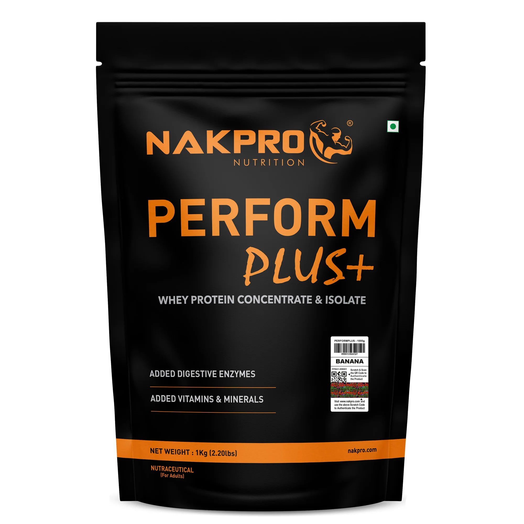 Nakpro Perform Plus+ Whey Protein Blend | 70g Protein | Blend of WPI & WPC | Added Vitamins, Minerals & Digestive Enzymes - Image 7