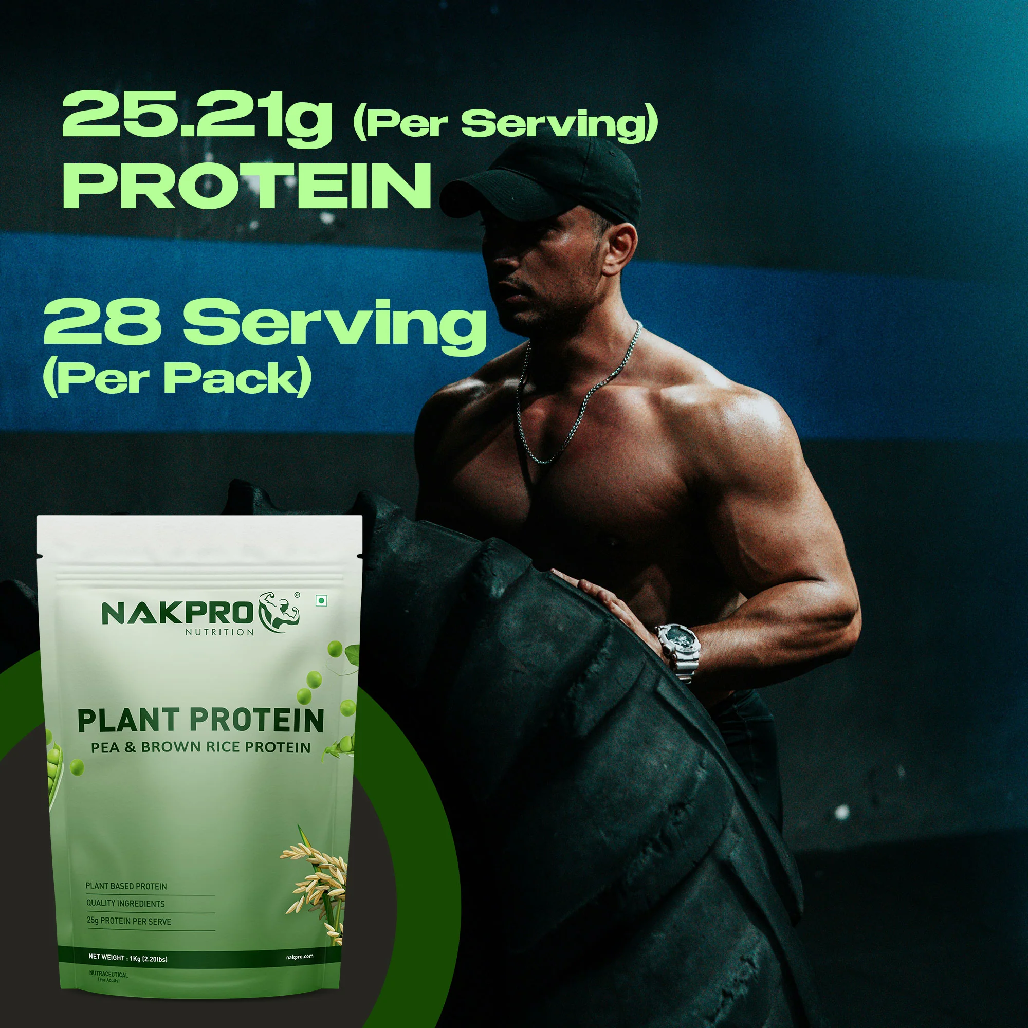 Nakpro Plant Protein Powder | 70g Protein | Pea & Brown Rice Protein Blend | Trustified Certified - Image 10