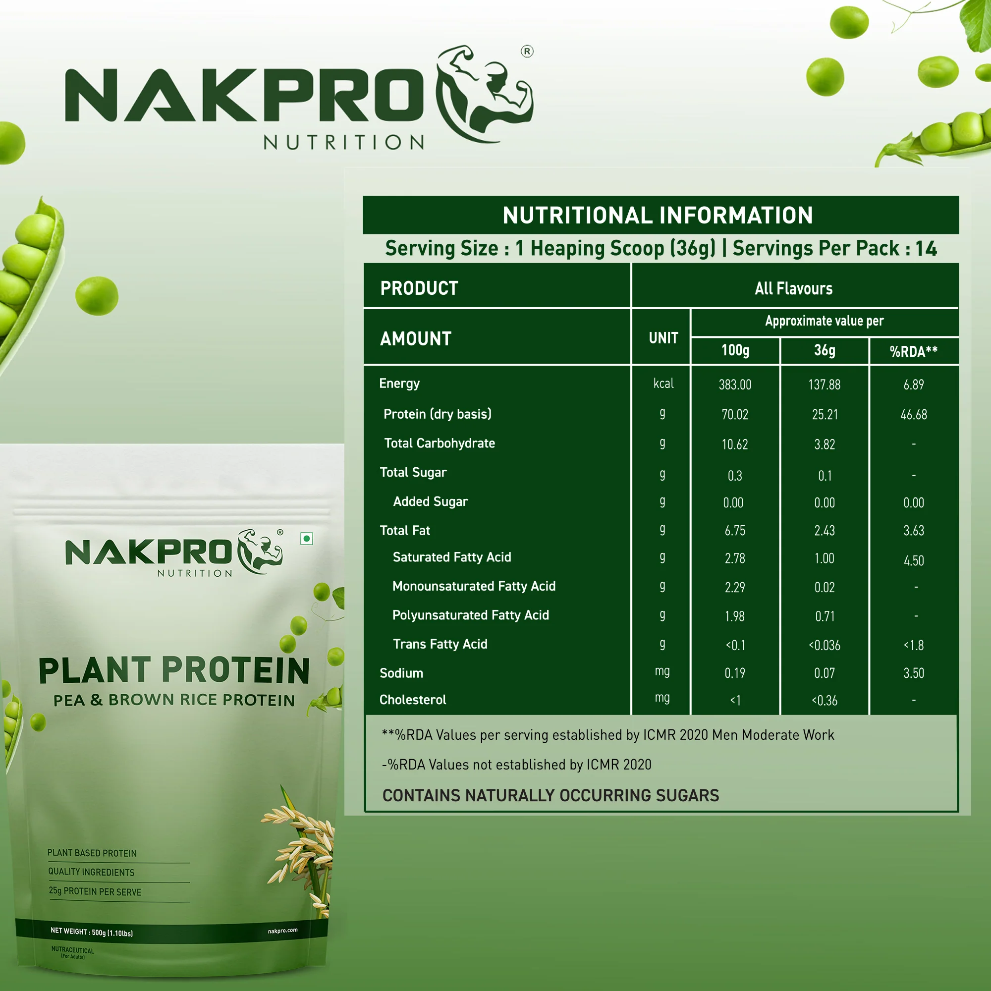 Nakpro Plant Protein Powder | 70g Protein | Pea & Brown Rice Protein Blend | Trustified Certified - Image 15