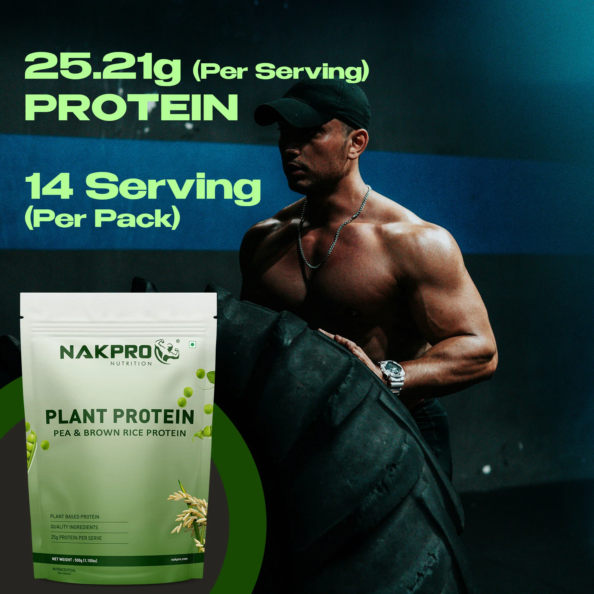 Nakpro Plant Protein Powder | 70g Protein | Pea & Brown Rice Protein Blend | Trustified Certified - Image 16