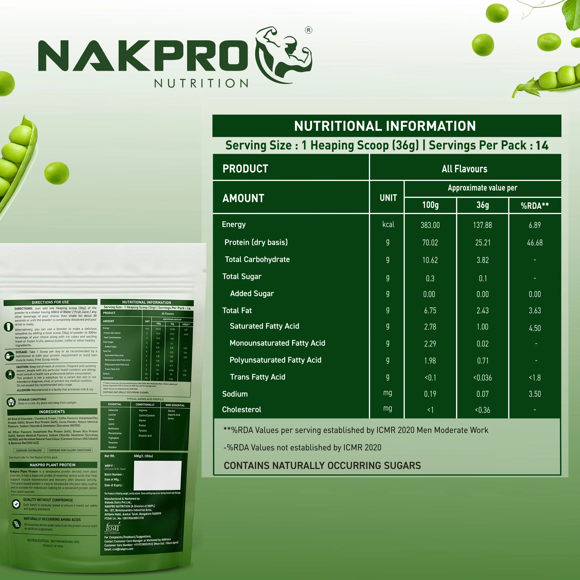 Nakpro Plant Protein Powder | 70g Protein | Pea & Brown Rice Protein Blend | Trustified Certified - Image 34