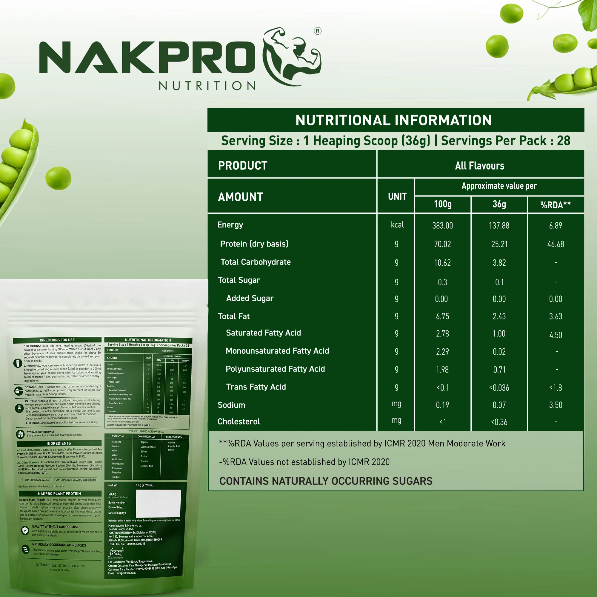 Nakpro Plant Protein Powder | 70g Protein | Pea & Brown Rice Protein Blend | Trustified Certified - Image 35