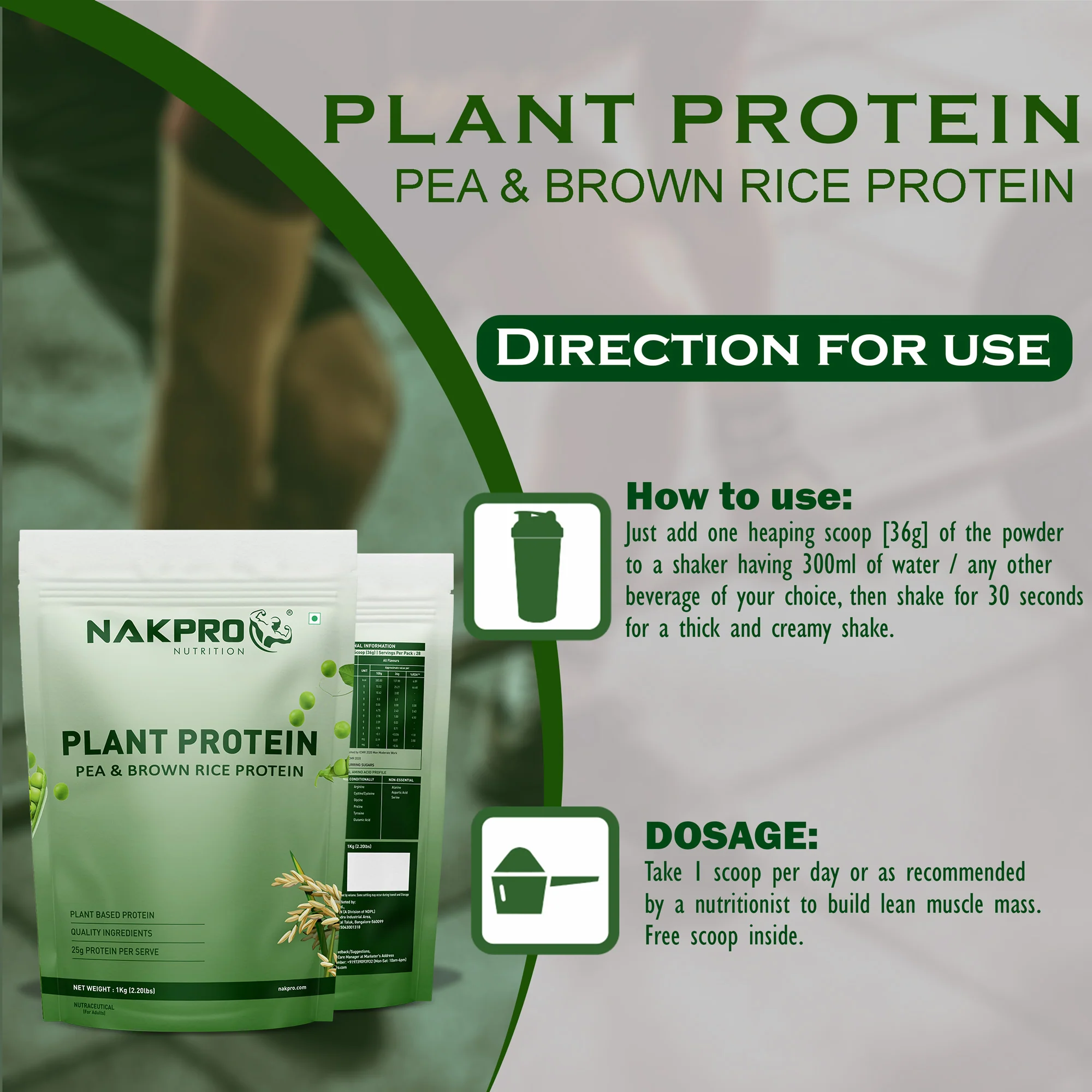 Nakpro Plant Protein Powder | 70g Protein | Pea & Brown Rice Protein Blend | Trustified Certified - Image 8