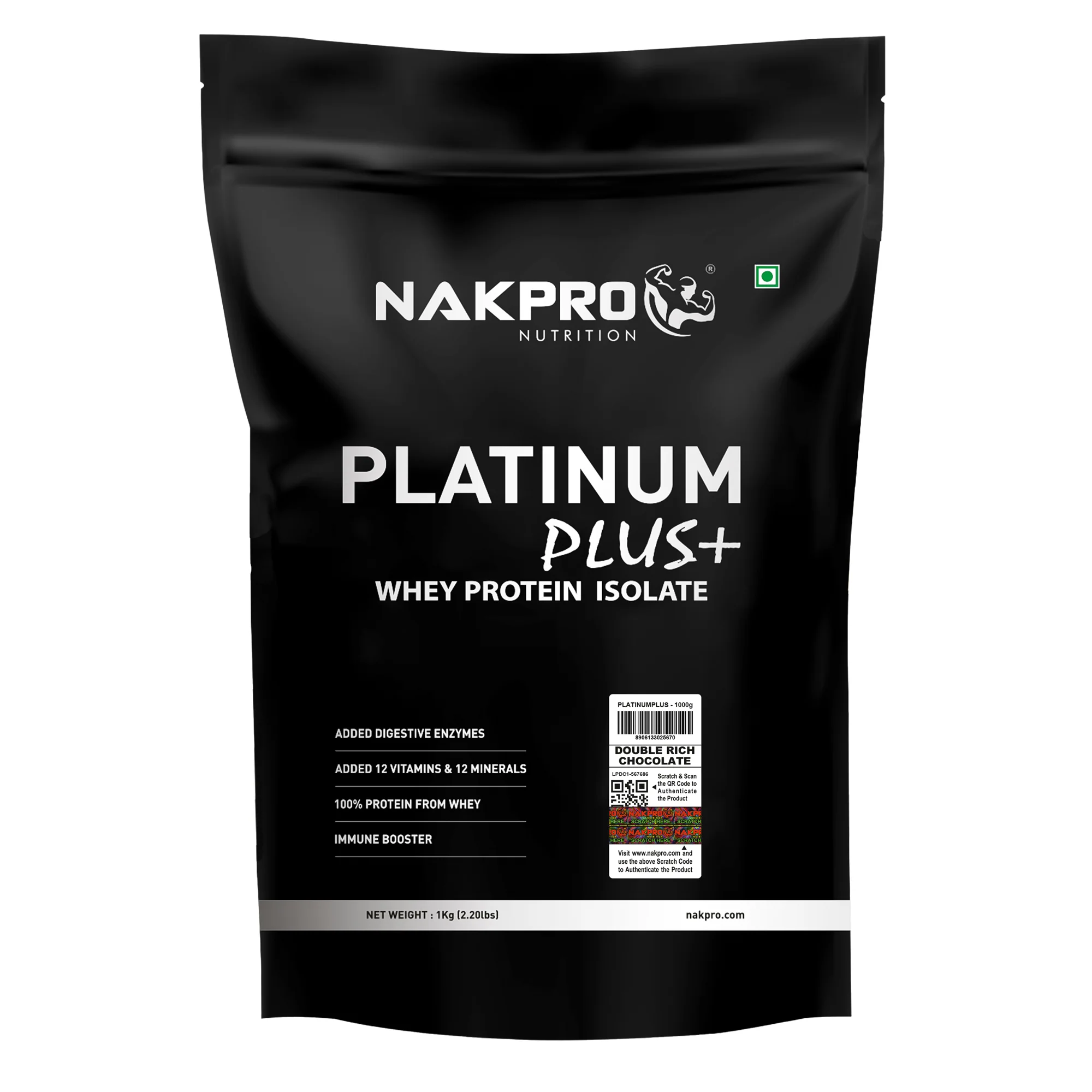 Nakpro Platinum Plus+ Whey Protein Isolate | 82g Protein | Added Digestive Enzymes, Vitamins & Minerals - Image 12