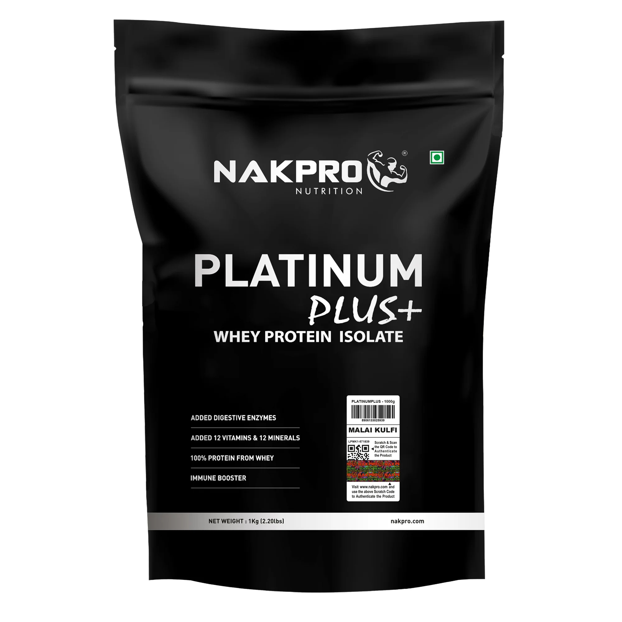 Nakpro Platinum Plus+ Whey Protein Isolate | 82g Protein | Added Digestive Enzymes, Vitamins & Minerals - Image 14