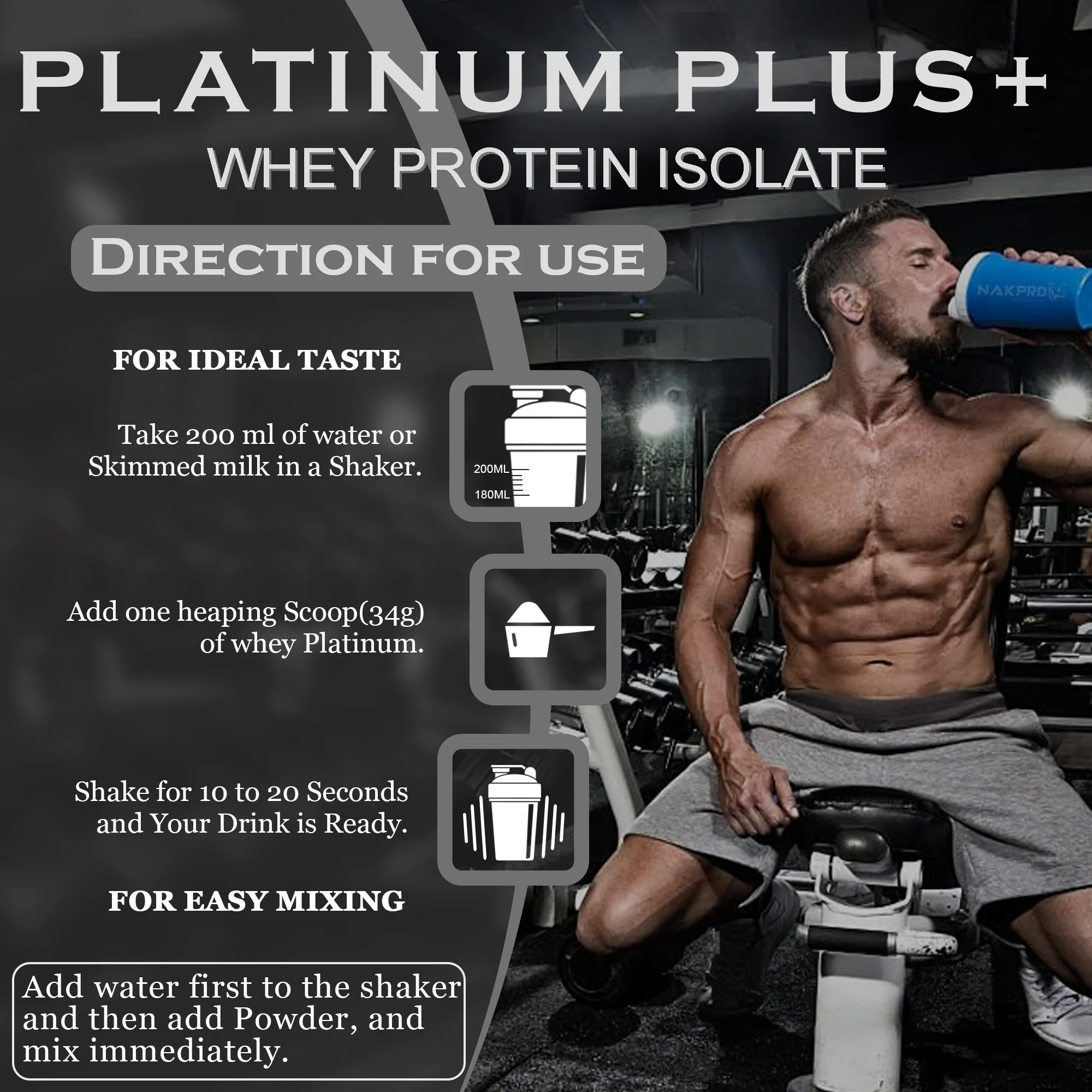 Nakpro Platinum Plus+ Whey Protein Isolate | 82g Protein | Added Digestive Enzymes, Vitamins & Minerals - Image 5
