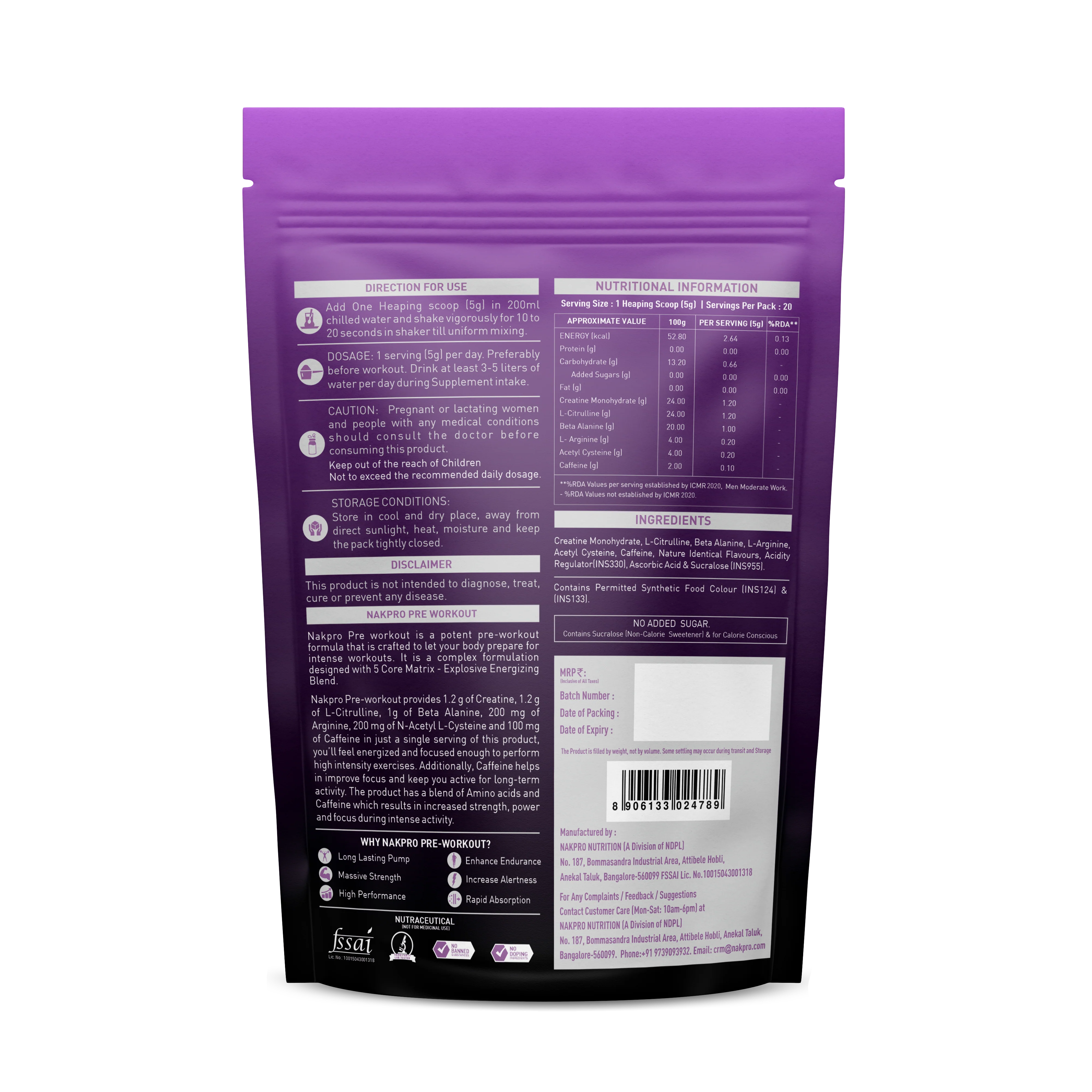 Nakpro Pre-Workout Supplement | Supports Energy, Focus & Performance - Image 13