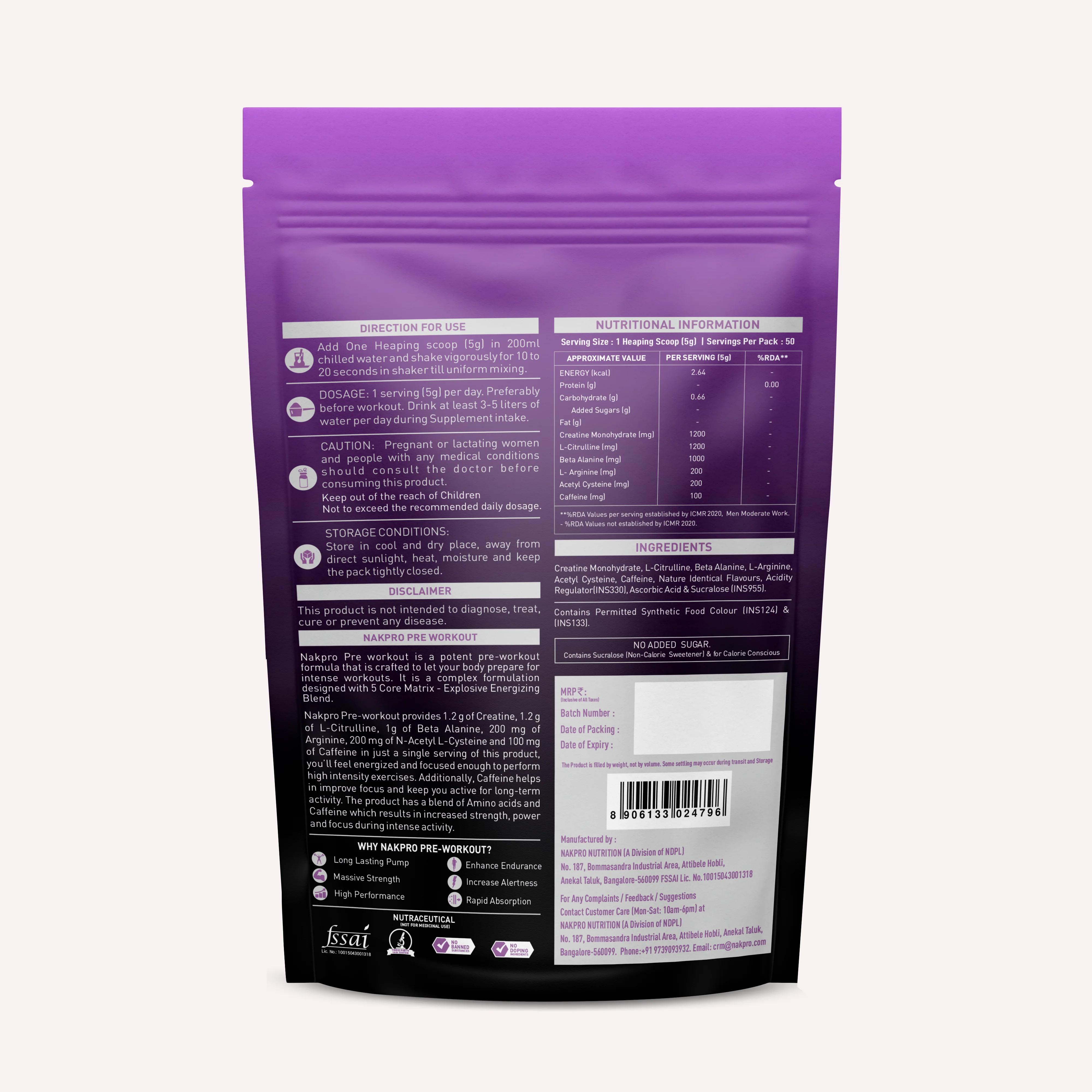 Nakpro Pre-Workout Supplement | Supports Energy, Focus & Performance - Image 16