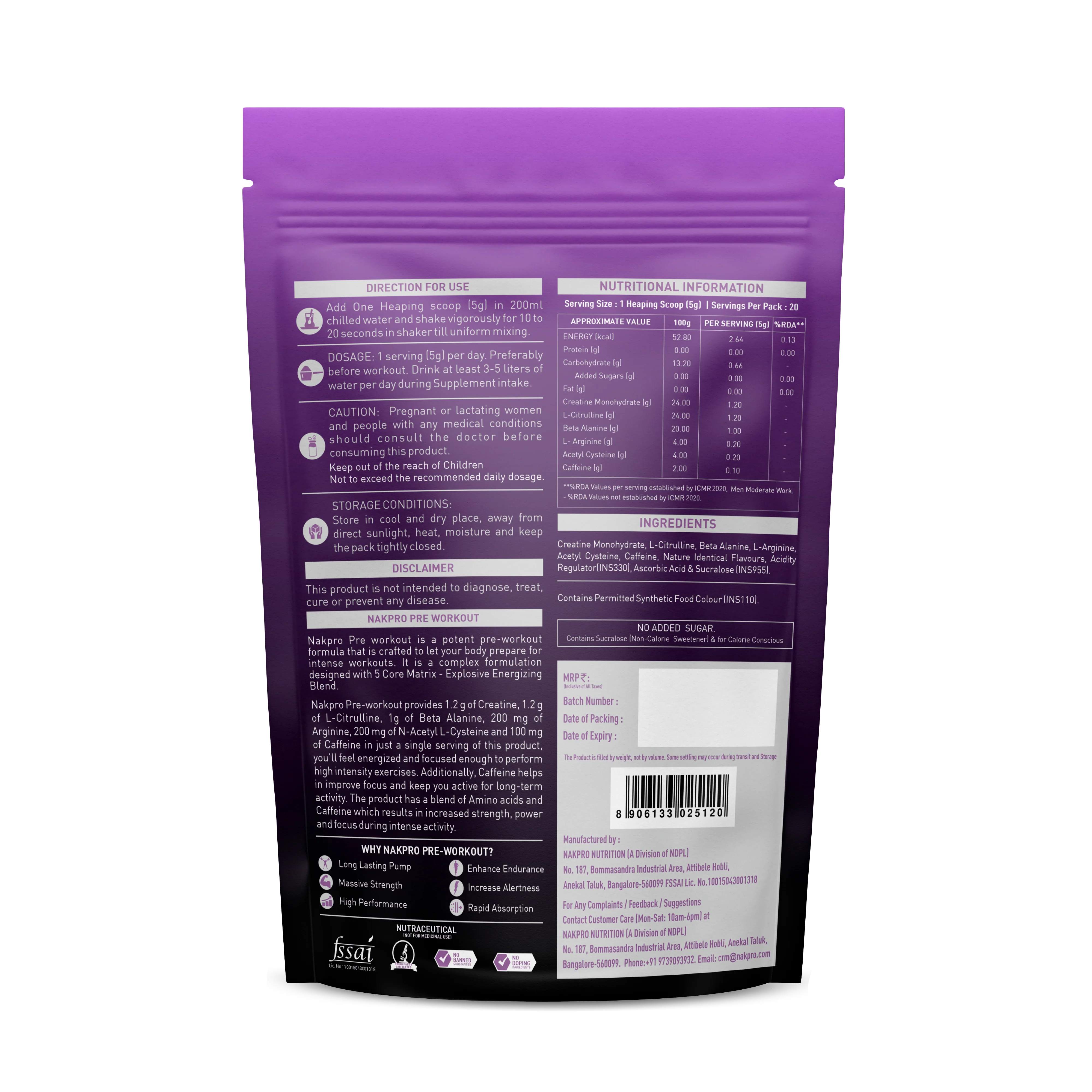 Nakpro Pre-Workout Supplement | Supports Energy, Focus & Performance - Image 22