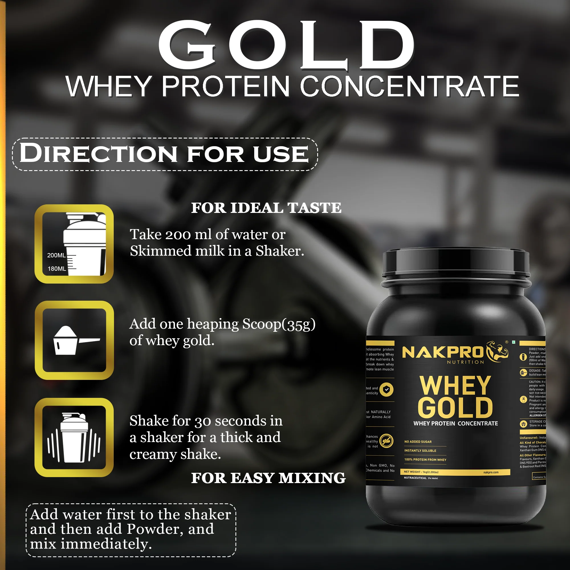 Nakpro Whey Gold Whey Protein Concentrate | 73g Protein-JAR - Image 8