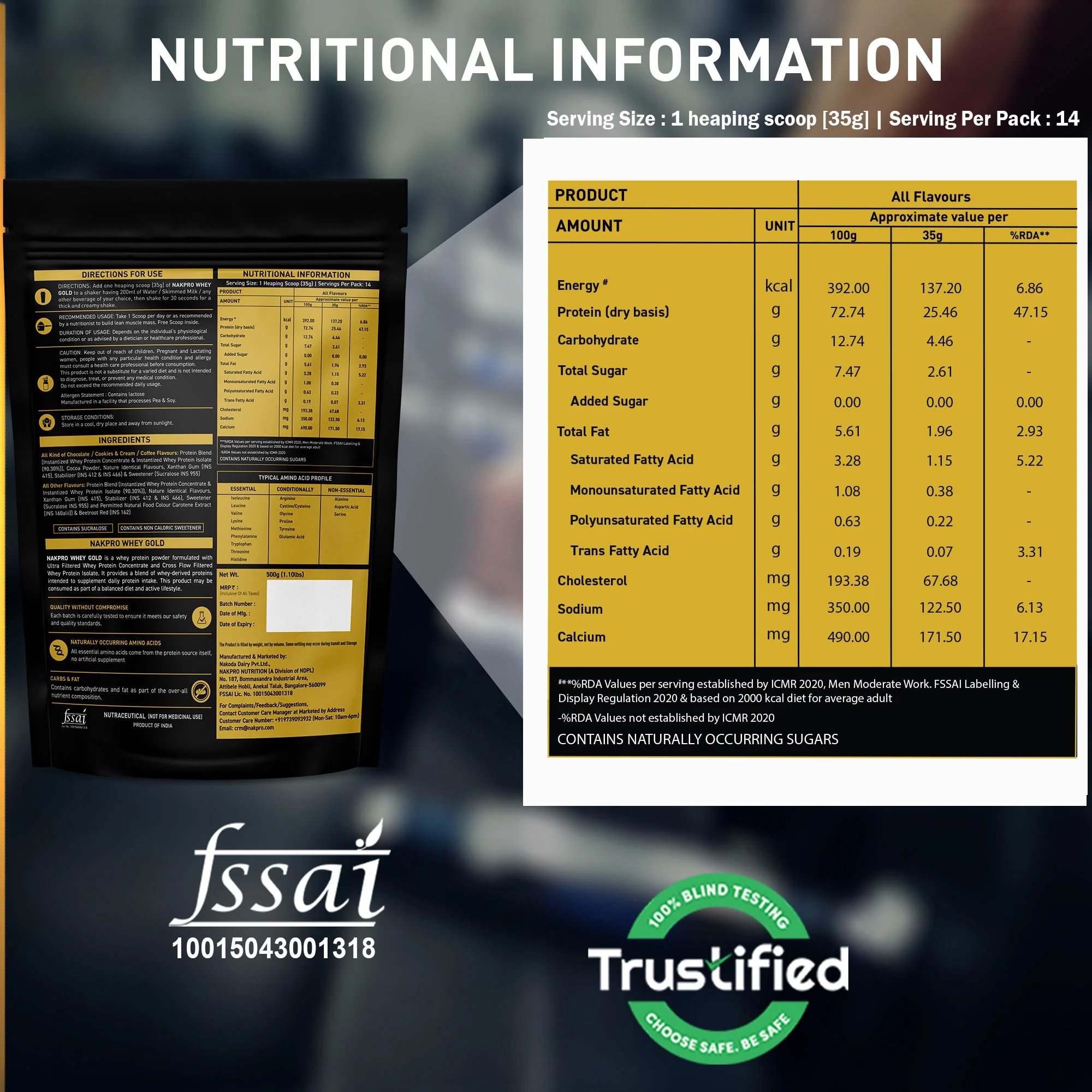Nakpro Whey Gold Whey Protein Blend | 73g Protein | Whey Isolate & Concentrate Blend - Image 105