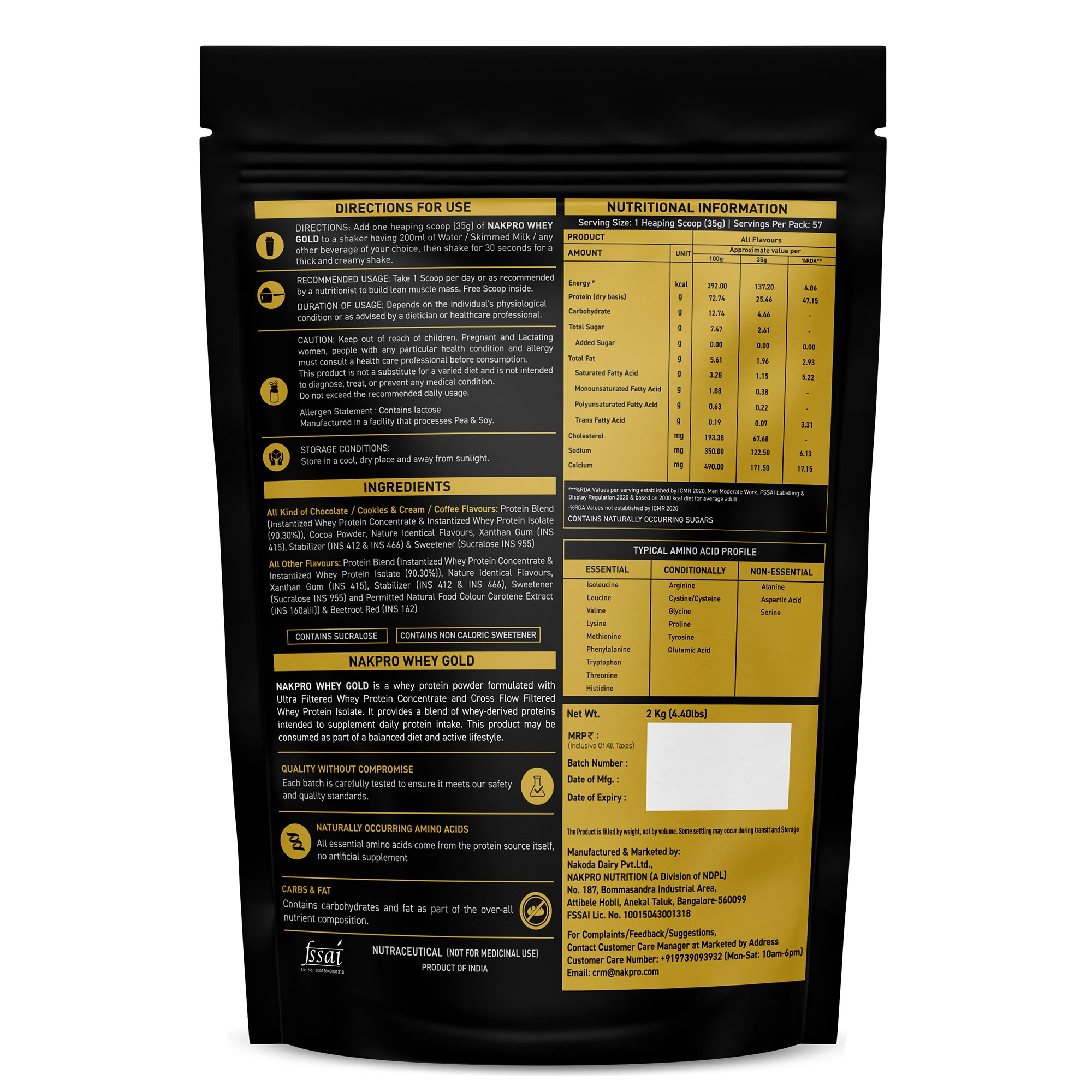 Nakpro Whey Gold Whey Protein Blend | 73g Protein | Whey Isolate & Concentrate Blend - Image 108