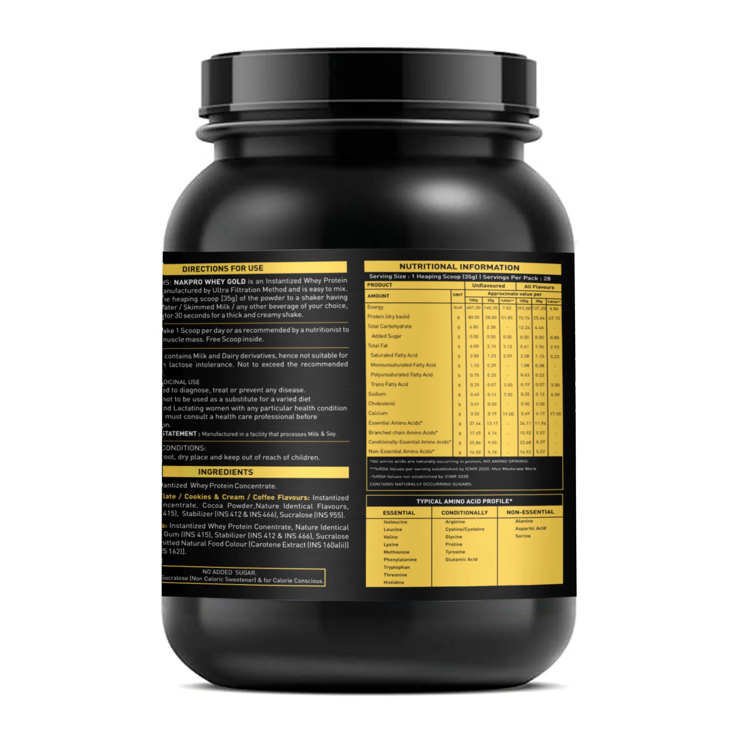 Nakpro Whey Gold Whey Protein Blend | 73g Protein | Whey Isolate & Concentrate Blend - Image 14