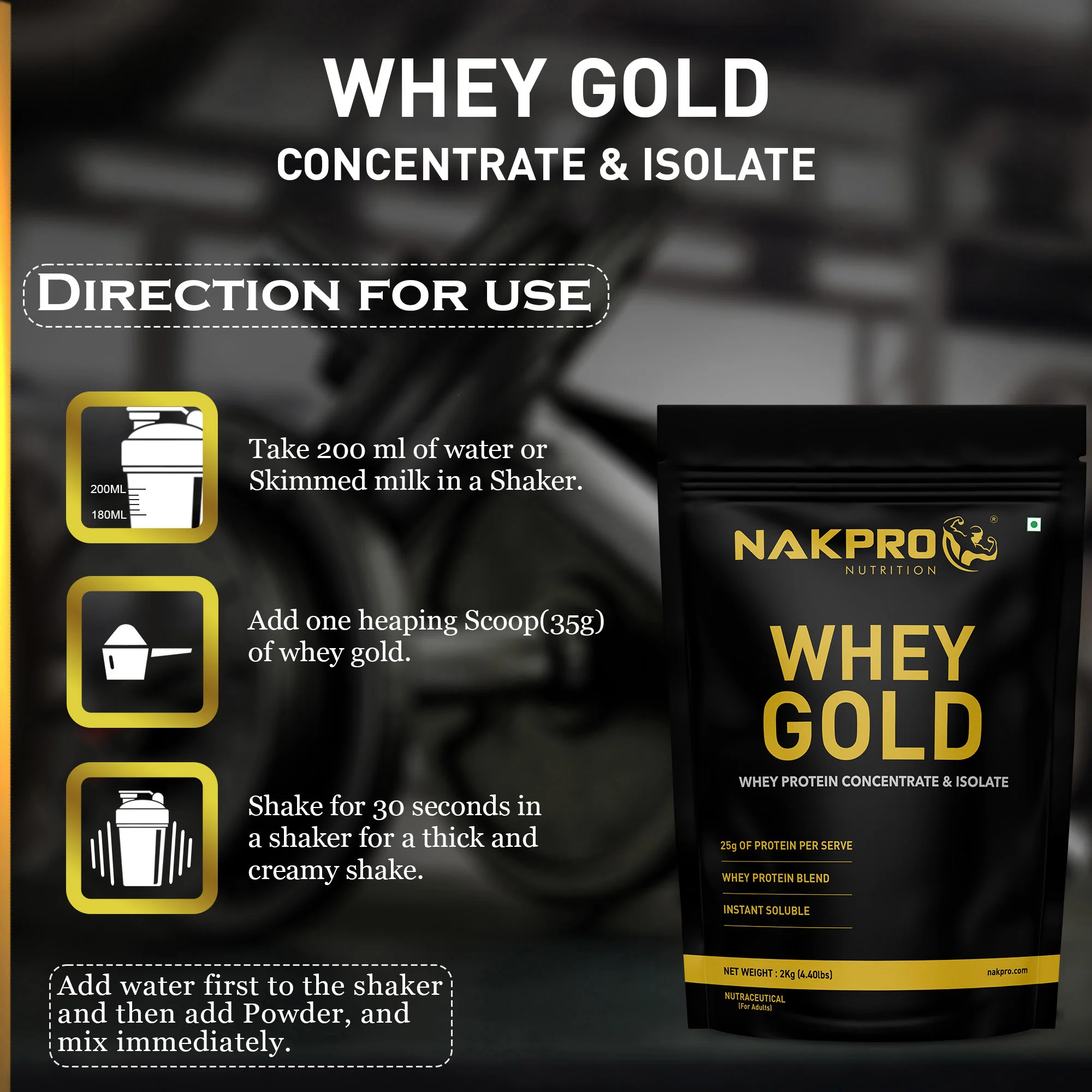 Nakpro Whey Gold Whey Protein Blend | 73g Protein | Whey Isolate & Concentrate Blend - Image 95