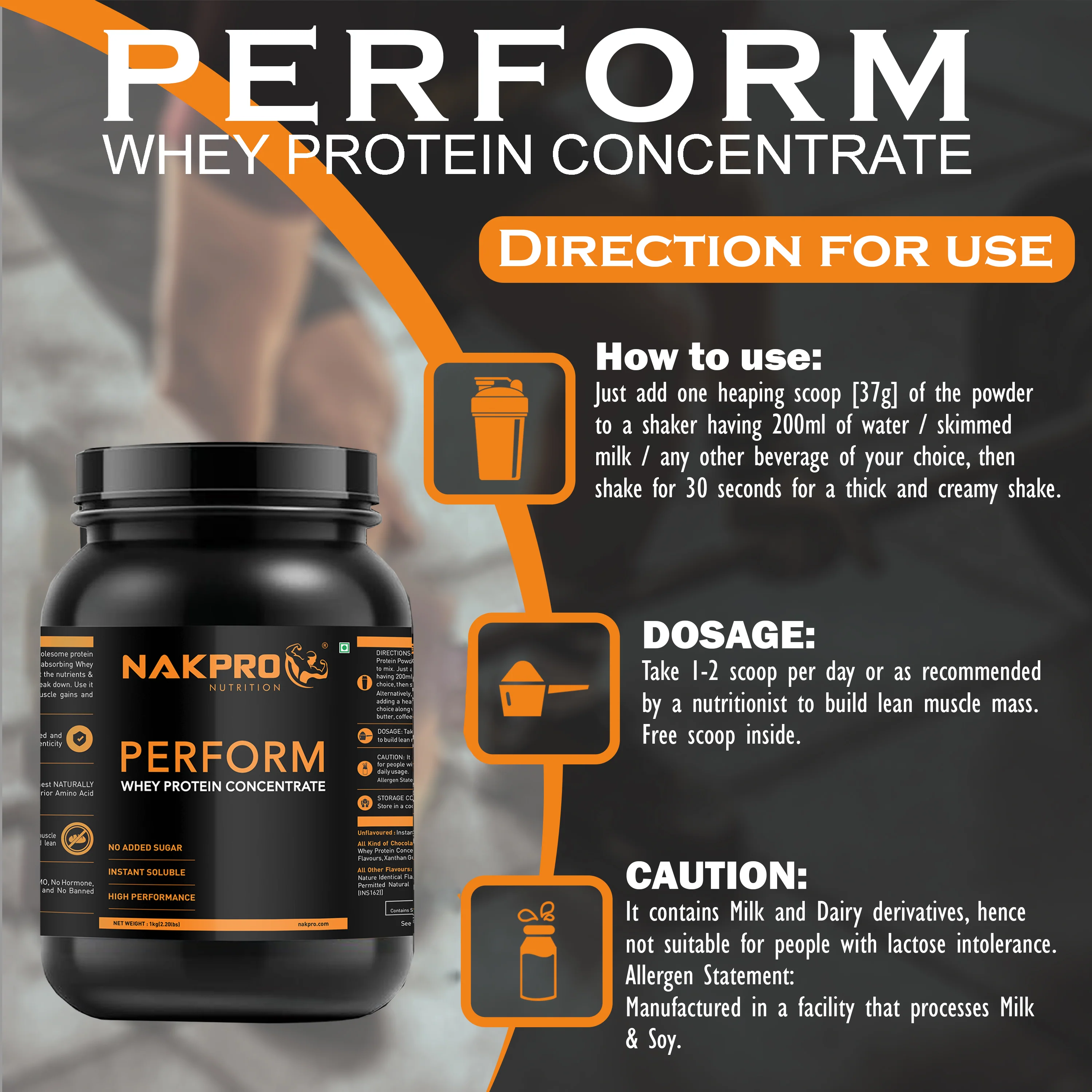 Nakpro Perform Whey Protein Concentrate | 65g Protein | Trustified Certified - Image 4