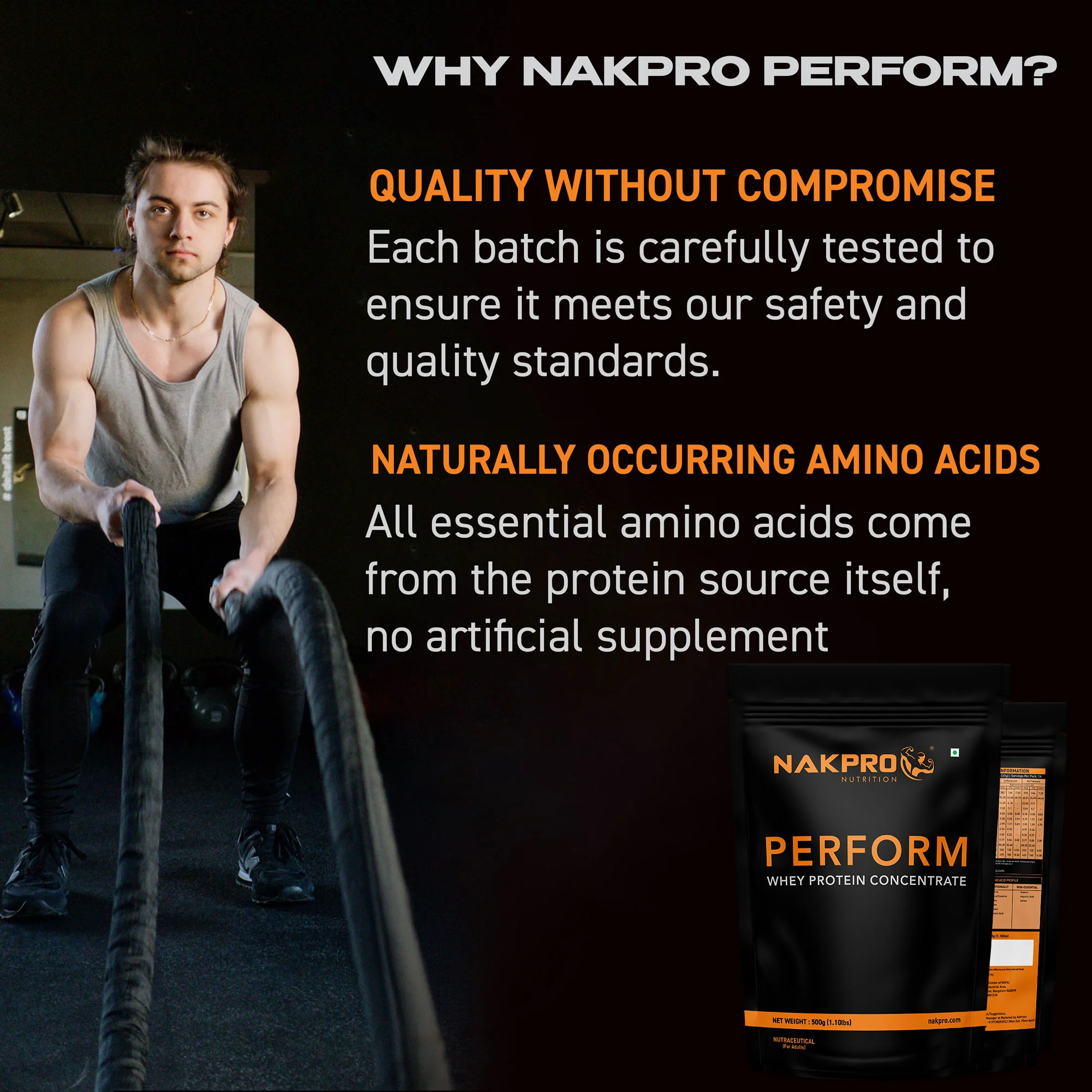 Nakpro Perform Whey Protein Concentrate | 65g Protein | Trustified Certified - Image 53
