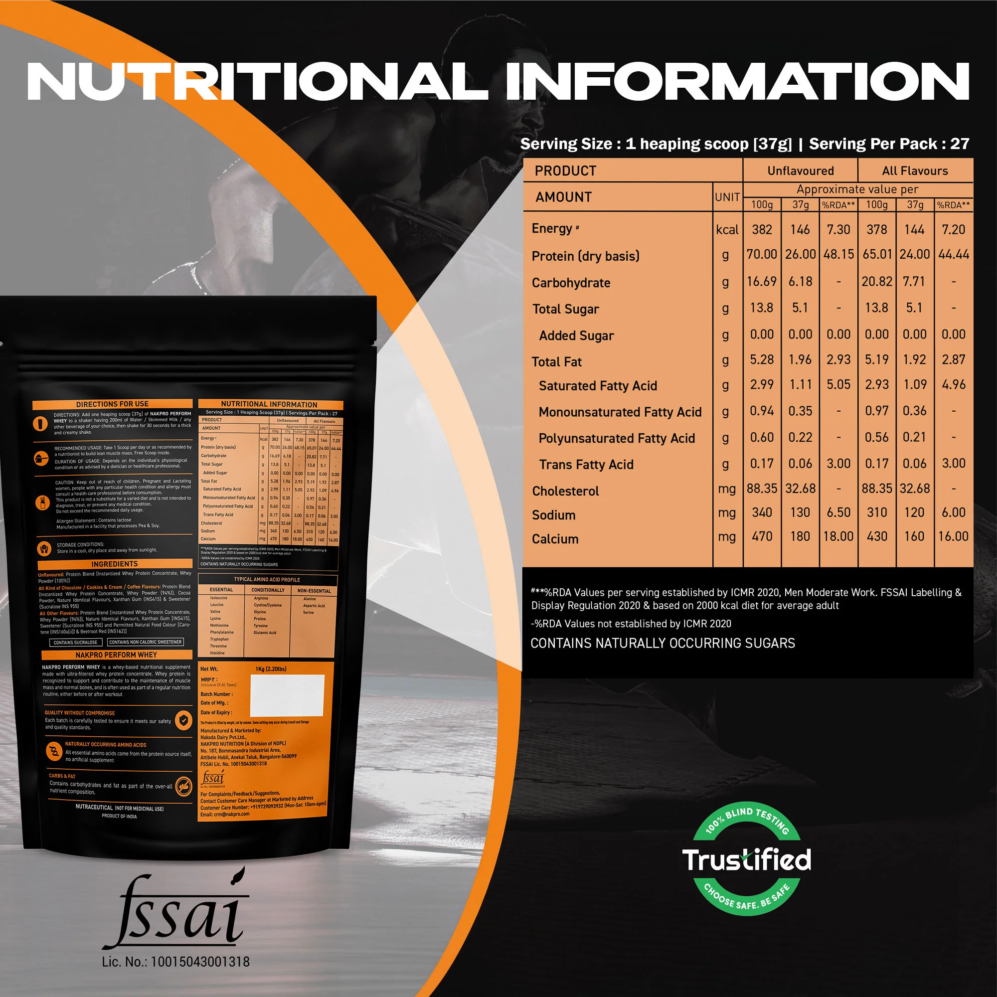 Nakpro Perform Whey Protein Concentrate | 65g Protein | Trustified Certified - Image 85