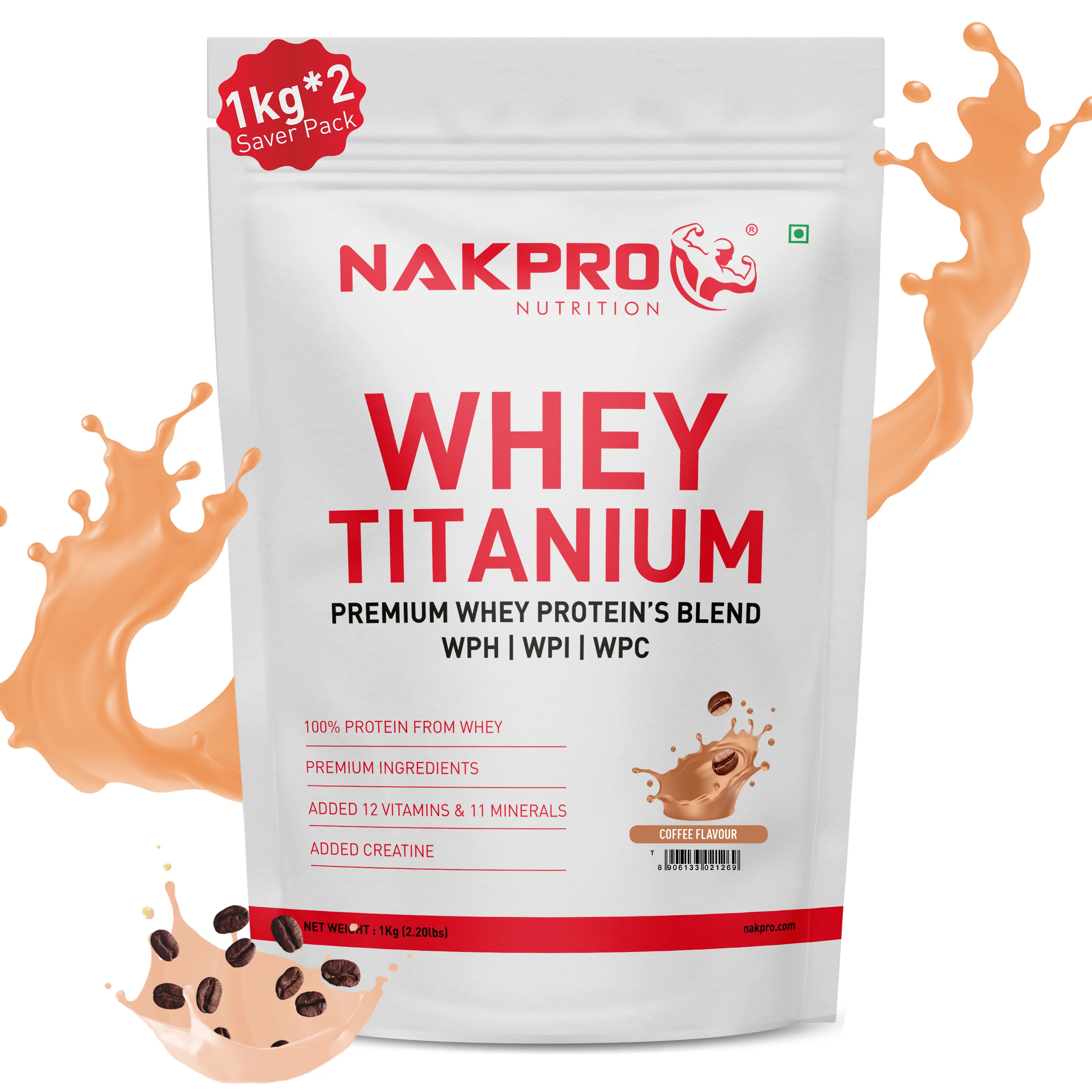 Nakpro Titanium Whey Protein Blend | 73g Protein |Whey Protein Blend of  WPH, WPI & WPC | Added Vitamins, Minerals & Creatine - Image 13