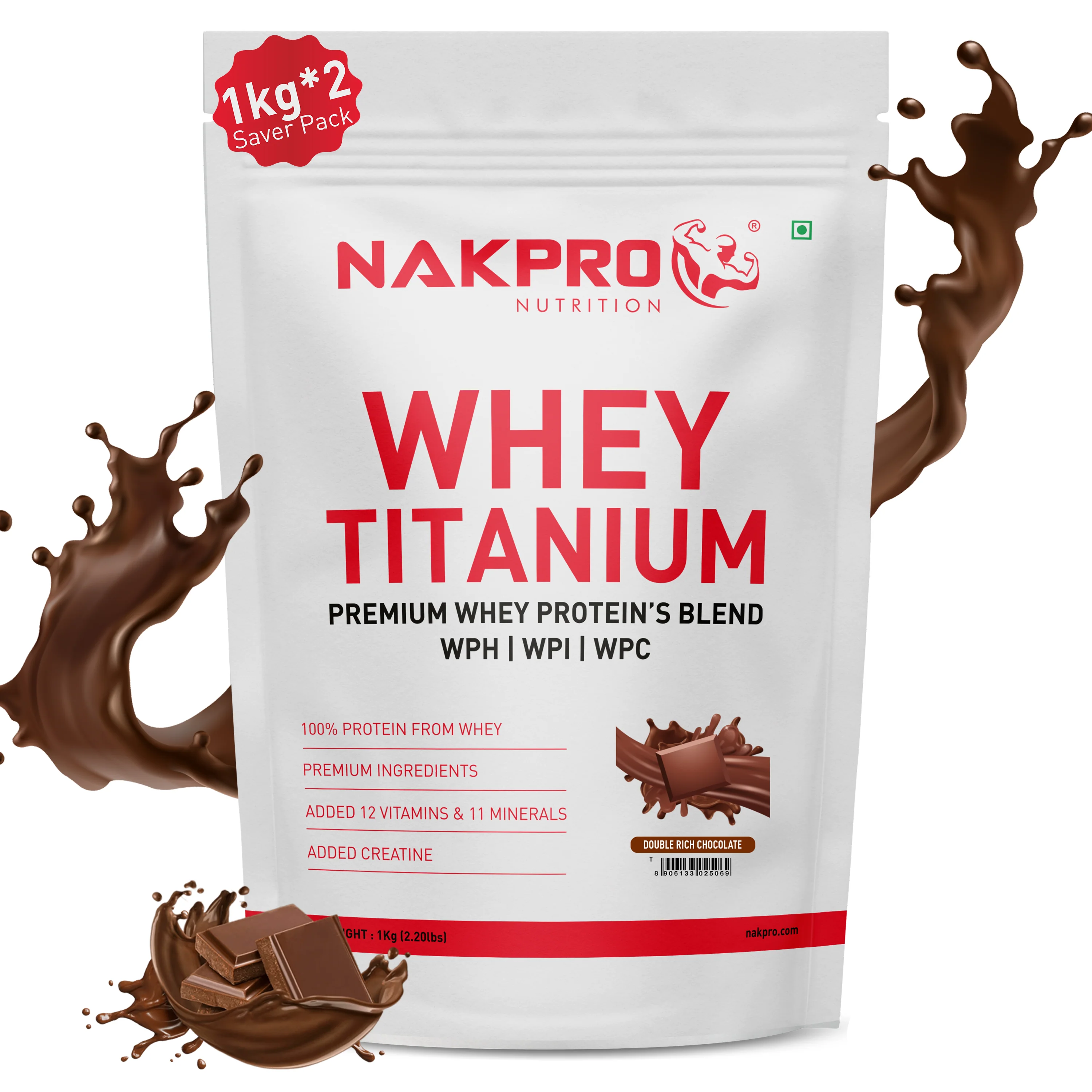 Nakpro Titanium Whey Protein Blend | 73g Protein |Whey Protein Blend of  WPH, WPI & WPC | Added Vitamins, Minerals & Creatine - Image 15