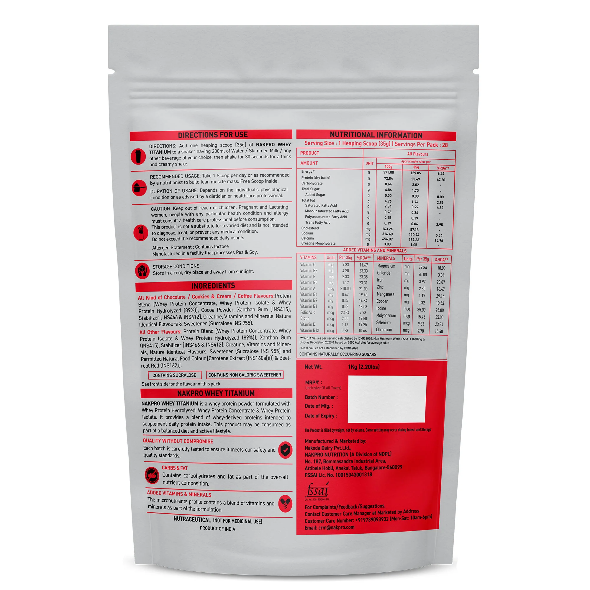 Nakpro Titanium Whey Protein Blend | 73g Protein |Whey Protein Blend of  WPH, WPI & WPC | Added Vitamins, Minerals & Creatine - Image 37