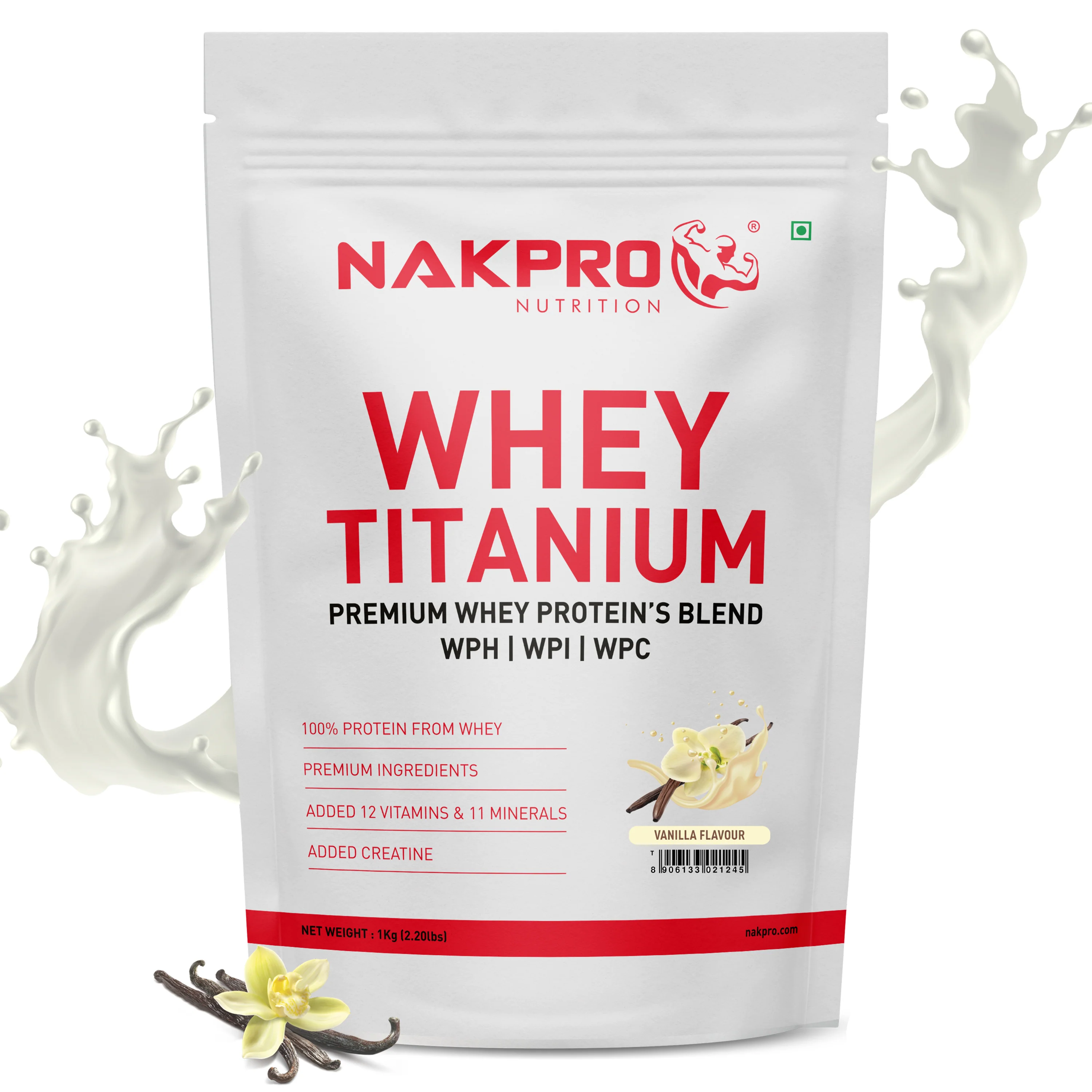 Nakpro Titanium Whey Protein Blend | 73g Protein |Whey Protein Blend of  WPH, WPI & WPC | Added Vitamins, Minerals & Creatine - Image 9