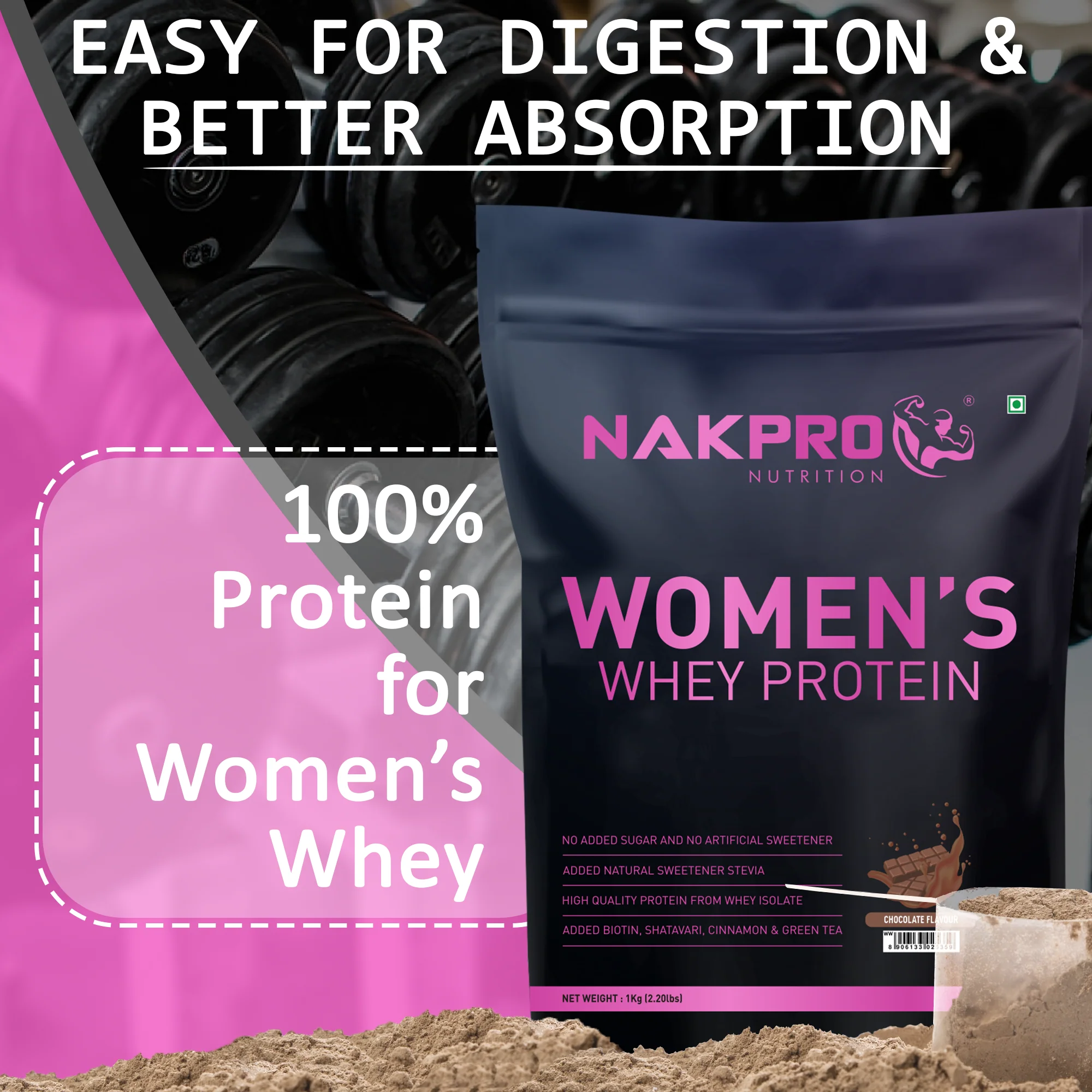 Nakpro Women’s Whey Protein Isolate | 75g Protein | With Biotin & Herbal Extracts - Image 13