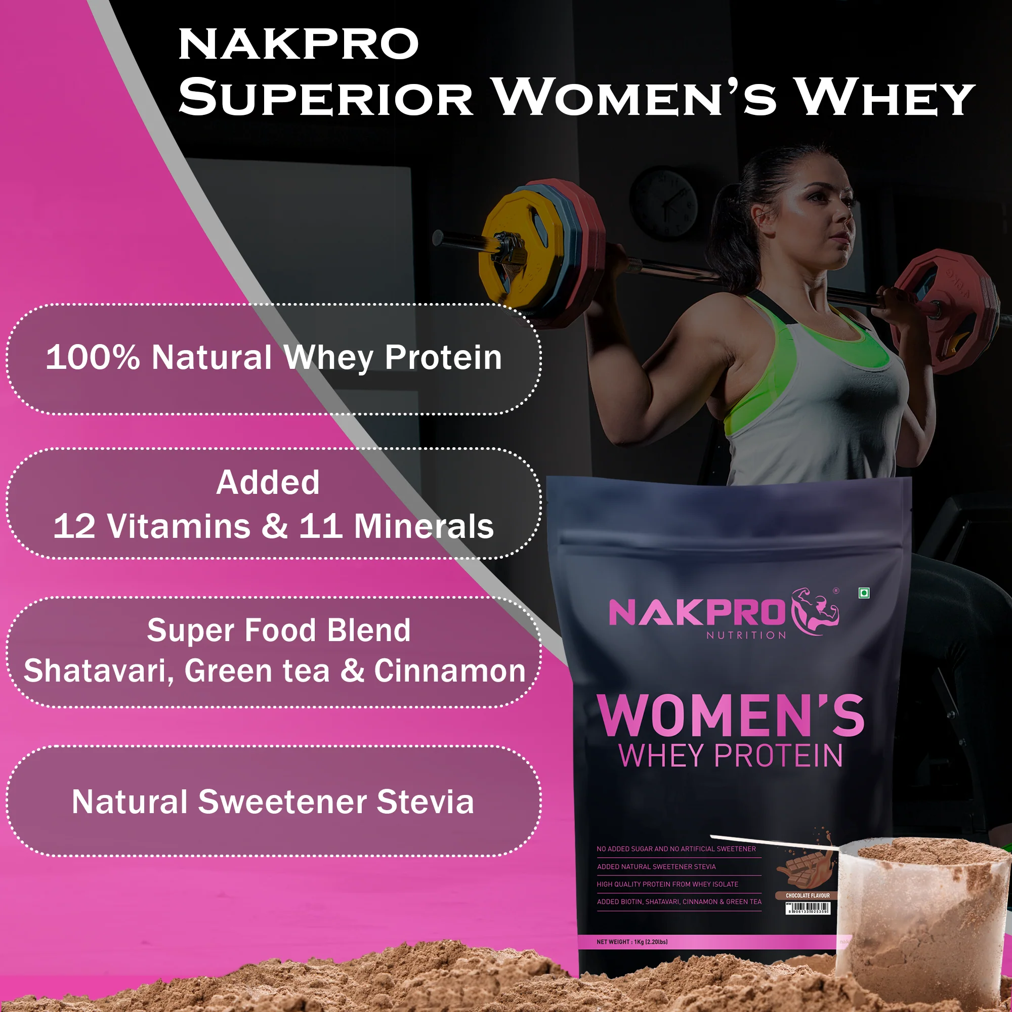 Nakpro Women’s Whey Protein Isolate | 75g Protein | With Biotin & Herbal Extracts - Image 17