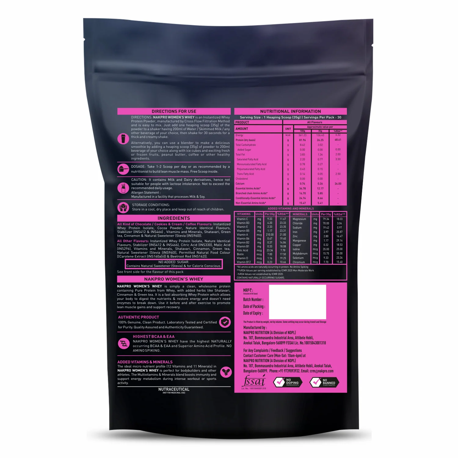 Nakpro Women’s Whey Protein Isolate | 75g Protein | With Biotin & Herbal Extracts - Image 29