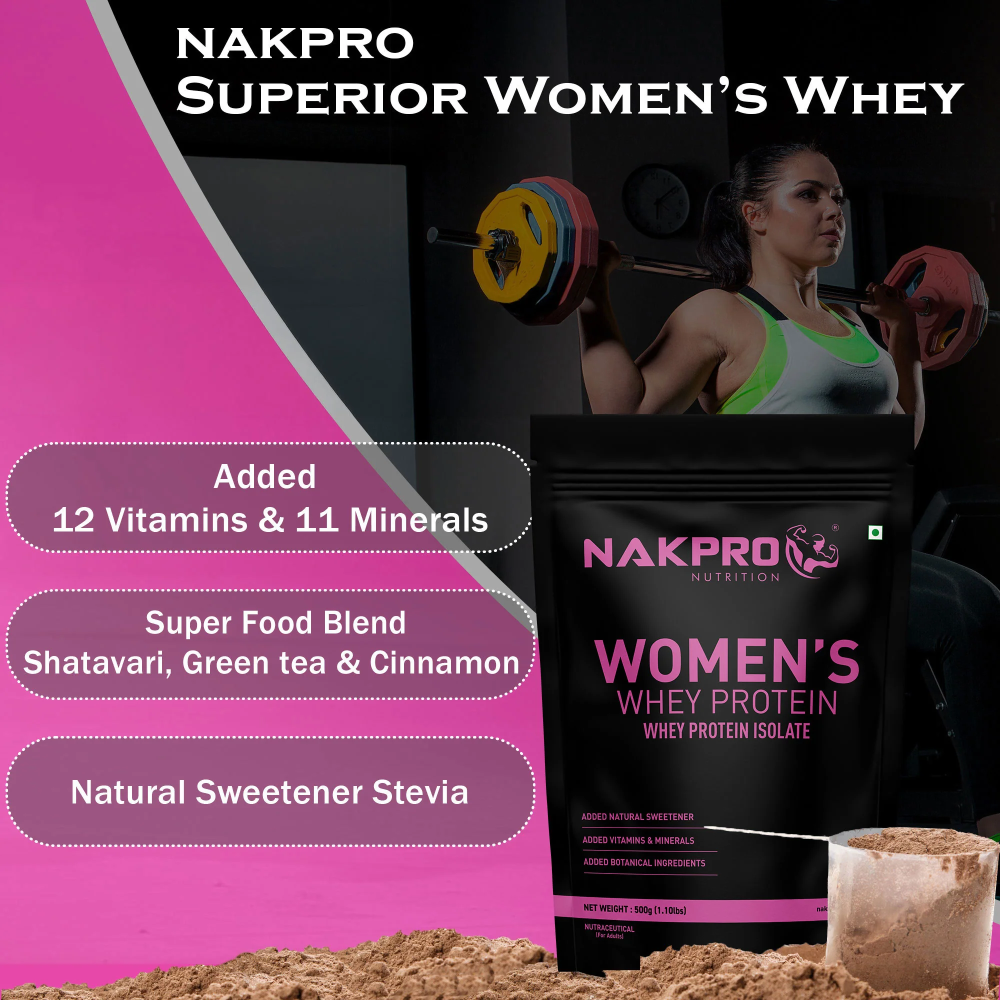 Nakpro Women’s Whey Protein Isolate | 75g Protein | With Biotin & Herbal Extracts - Image 35