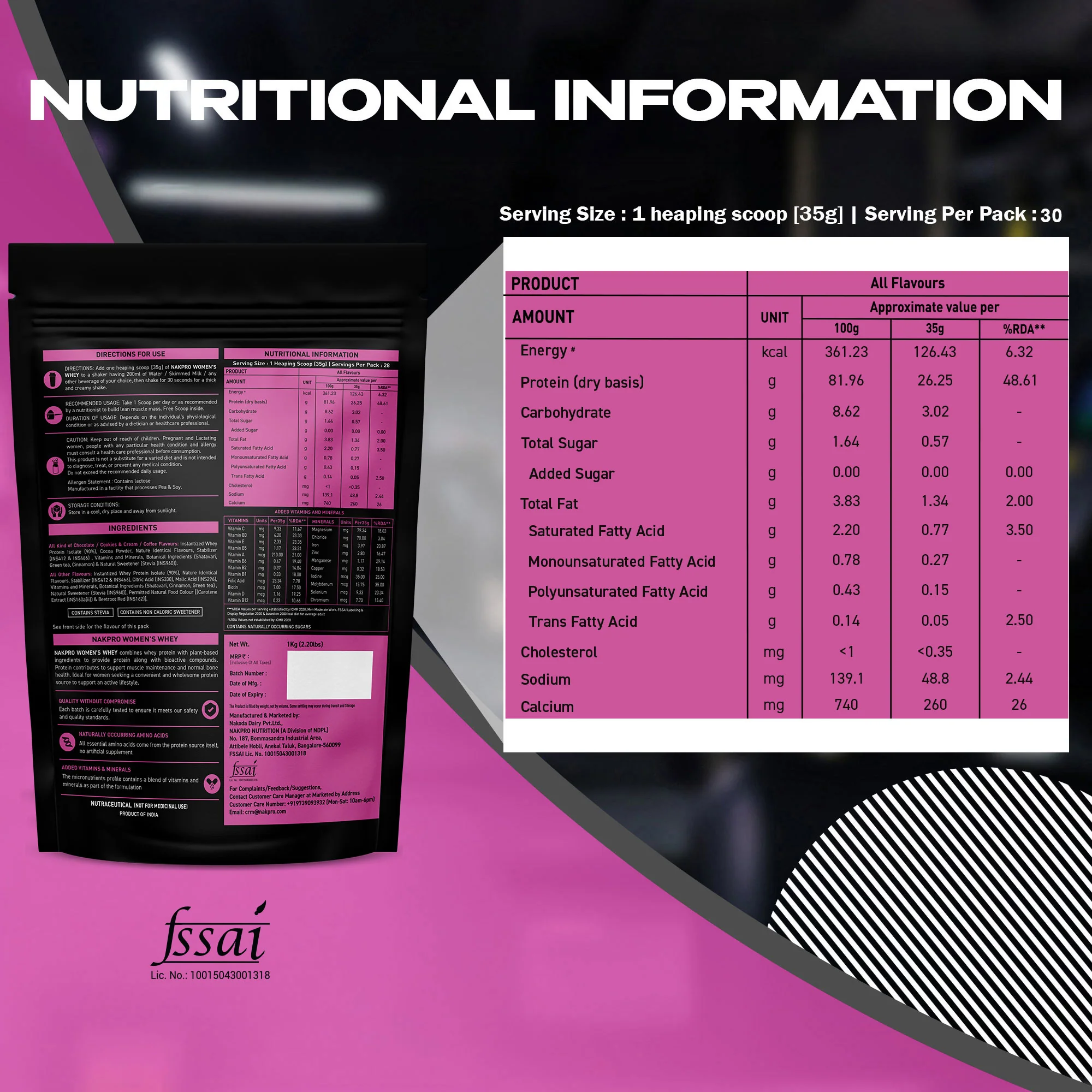 Nakpro Women’s Whey Protein Isolate | 75g Protein | With Biotin & Herbal Extracts - Image 43