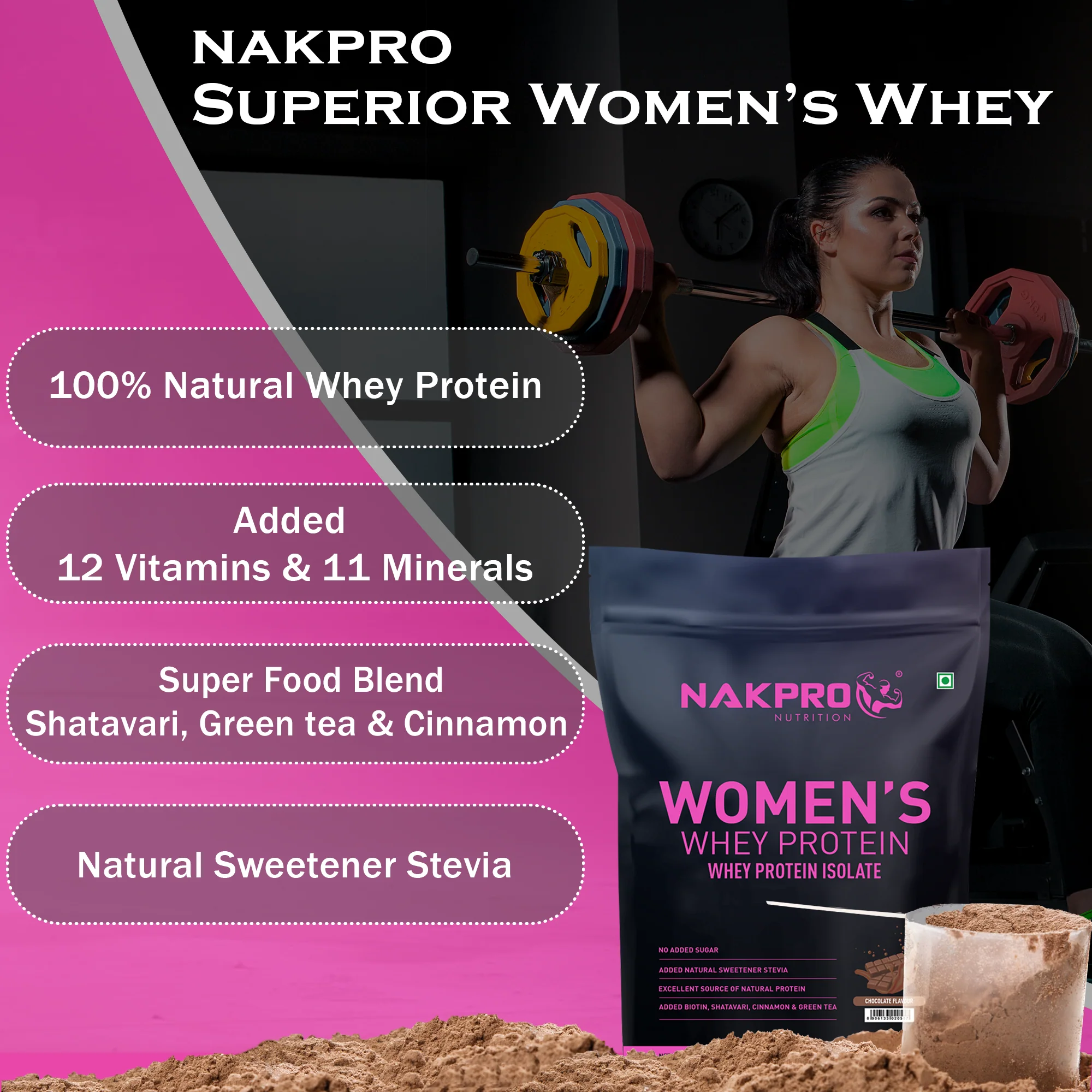 Nakpro Women’s Whey Protein Isolate | 75g Protein | With Biotin & Herbal Extracts - Image 6