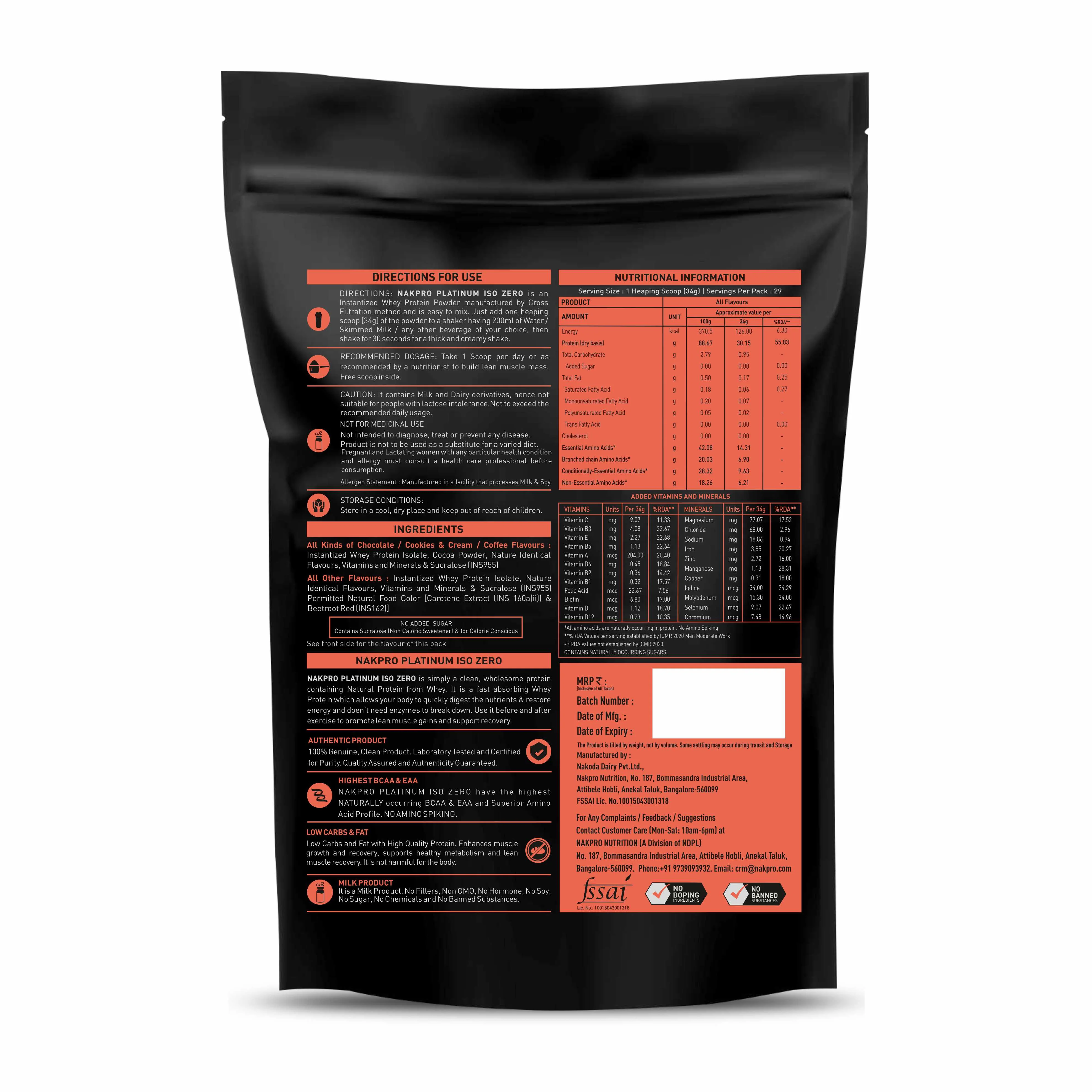 Nakpro Platinum ISO Zero Whey Protein Isolate | 89g Protein - Image 19
