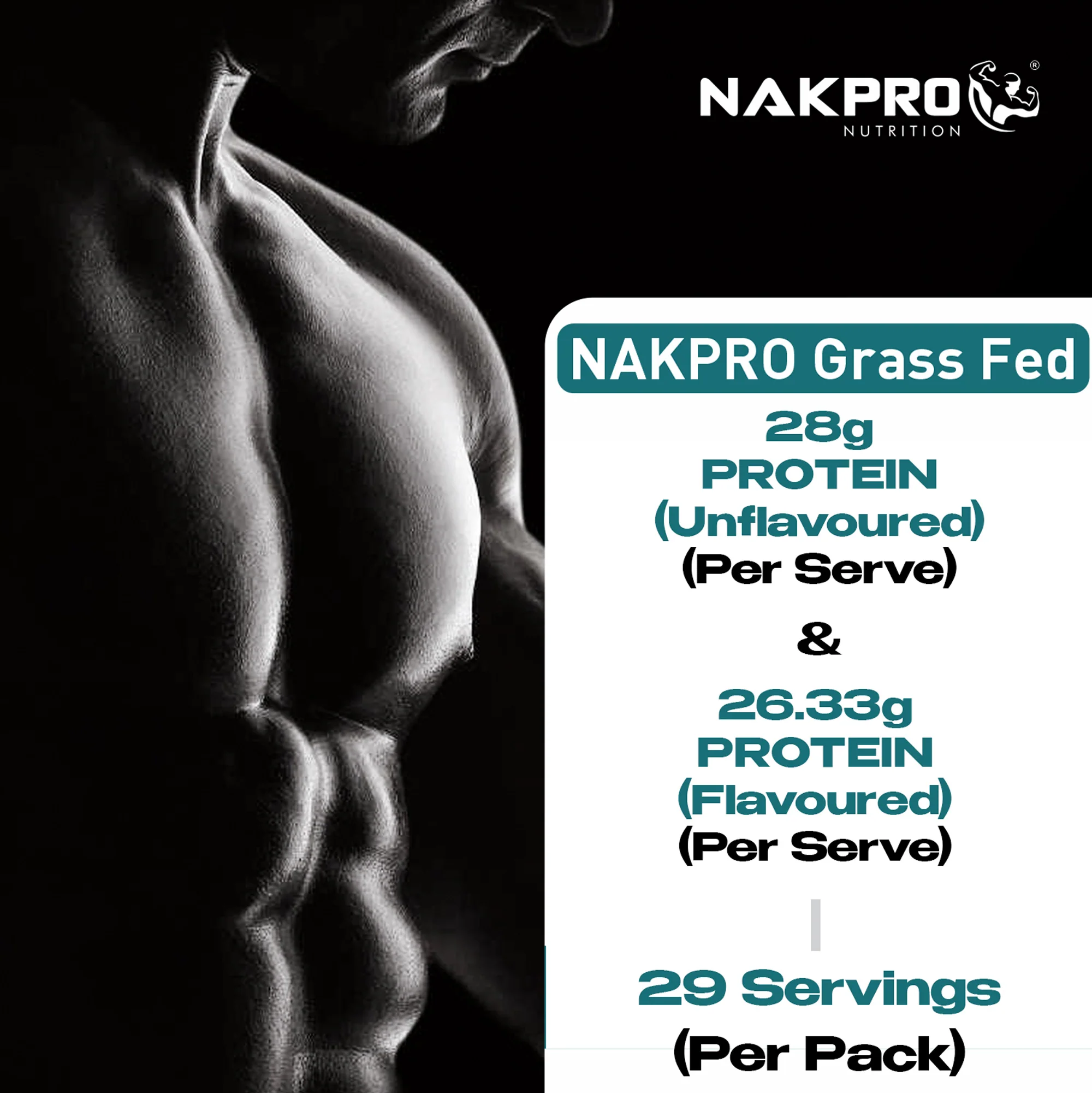Nakpro Grass Fed Raw Whey Protein Concentrate | 80g Protein | Clean Unflavored Whey Protein - Image 9