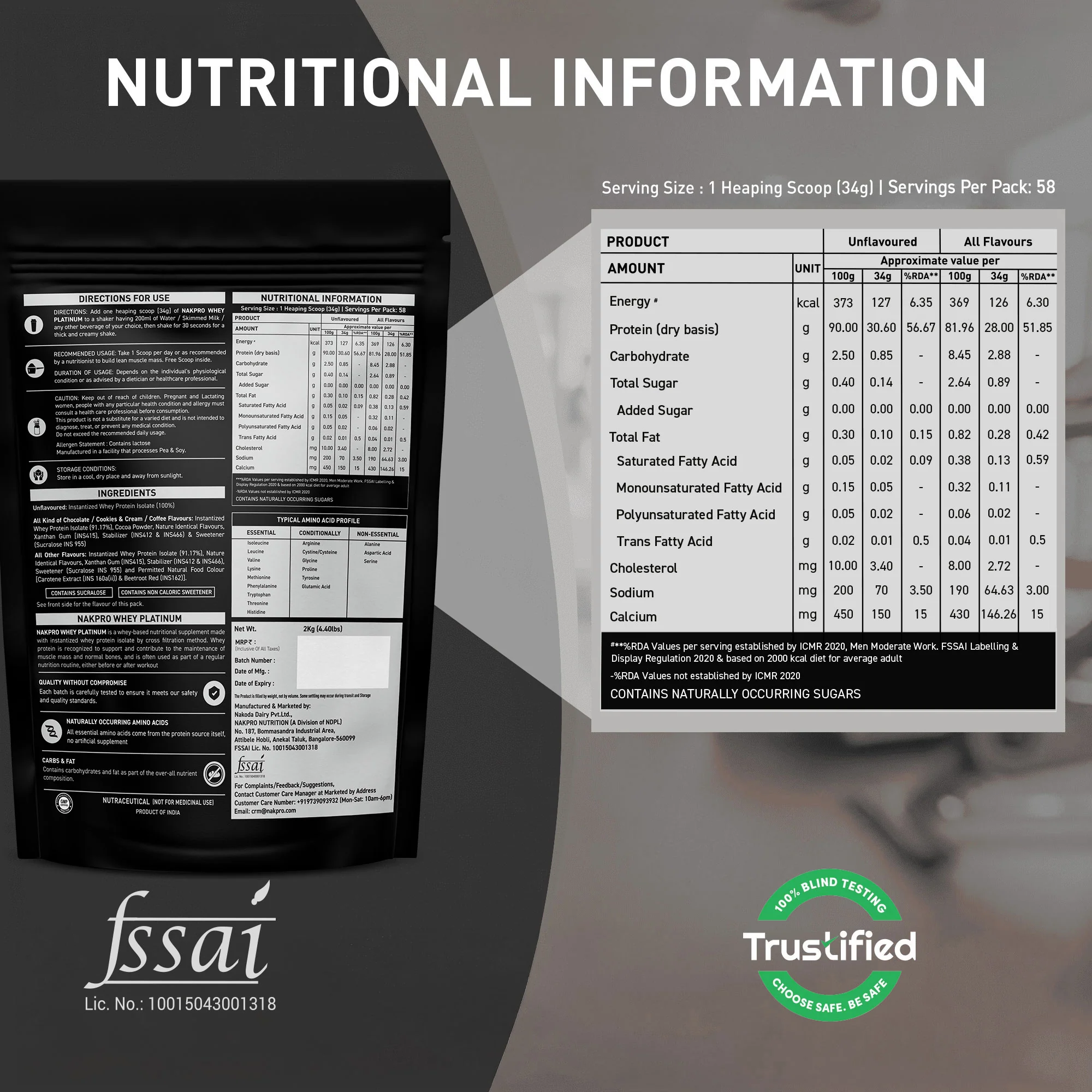 Nakpro Platinum Raw Whey Protein Isolate | 90g Protein | Clean Unflavored Whey Protein | Trustified Certified - Image 144