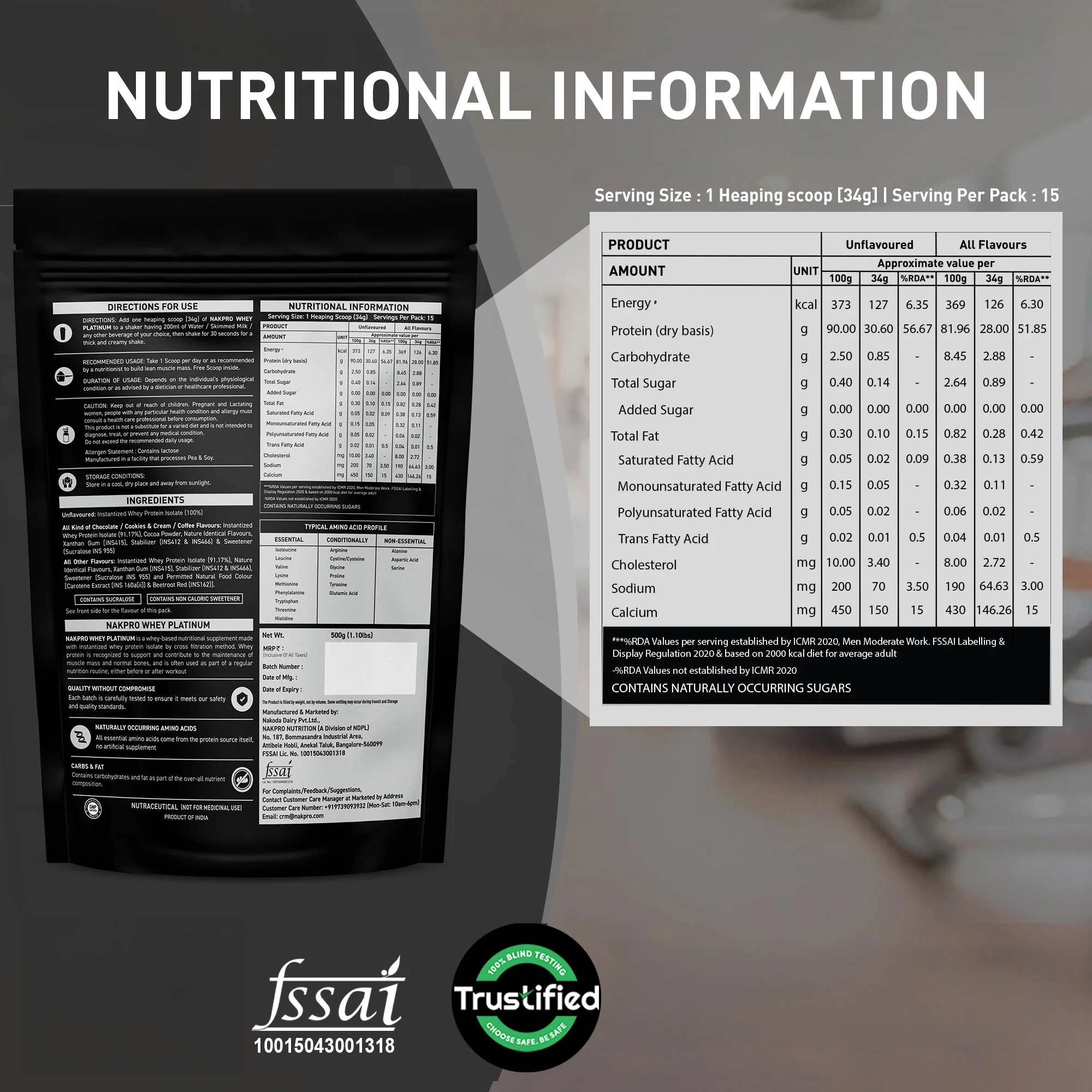 Nakpro Platinum Raw Whey Protein Isolate | 90g Protein | Clean Unflavored Whey Protein | Trustified Certified - Image 147