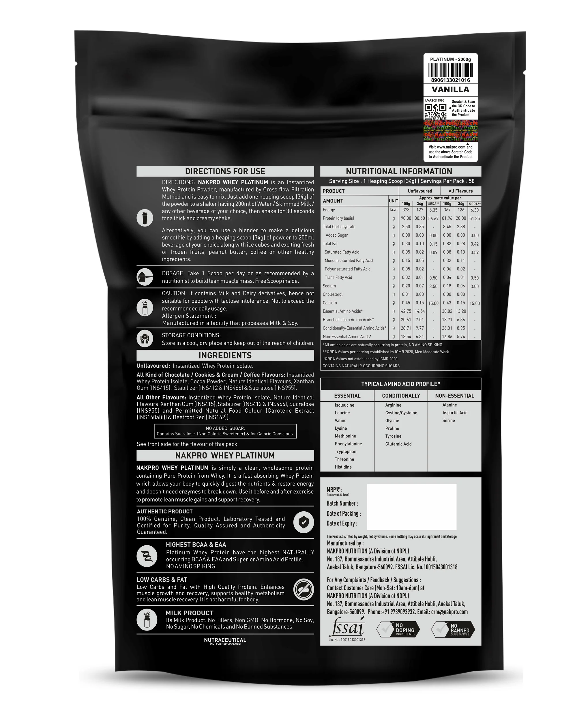 Nakpro Platinum Whey Protein Isolate | 82g Protein | Trustified Certified - Image 123