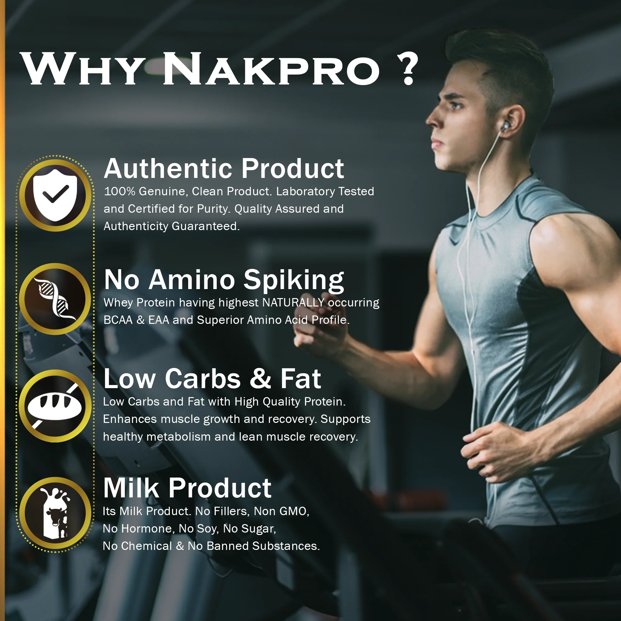 Nakpro Whey Gold Protein Concentrate | 80g Protein | Clean Unflavored Whey Protein | Trustified Certified - Image 19