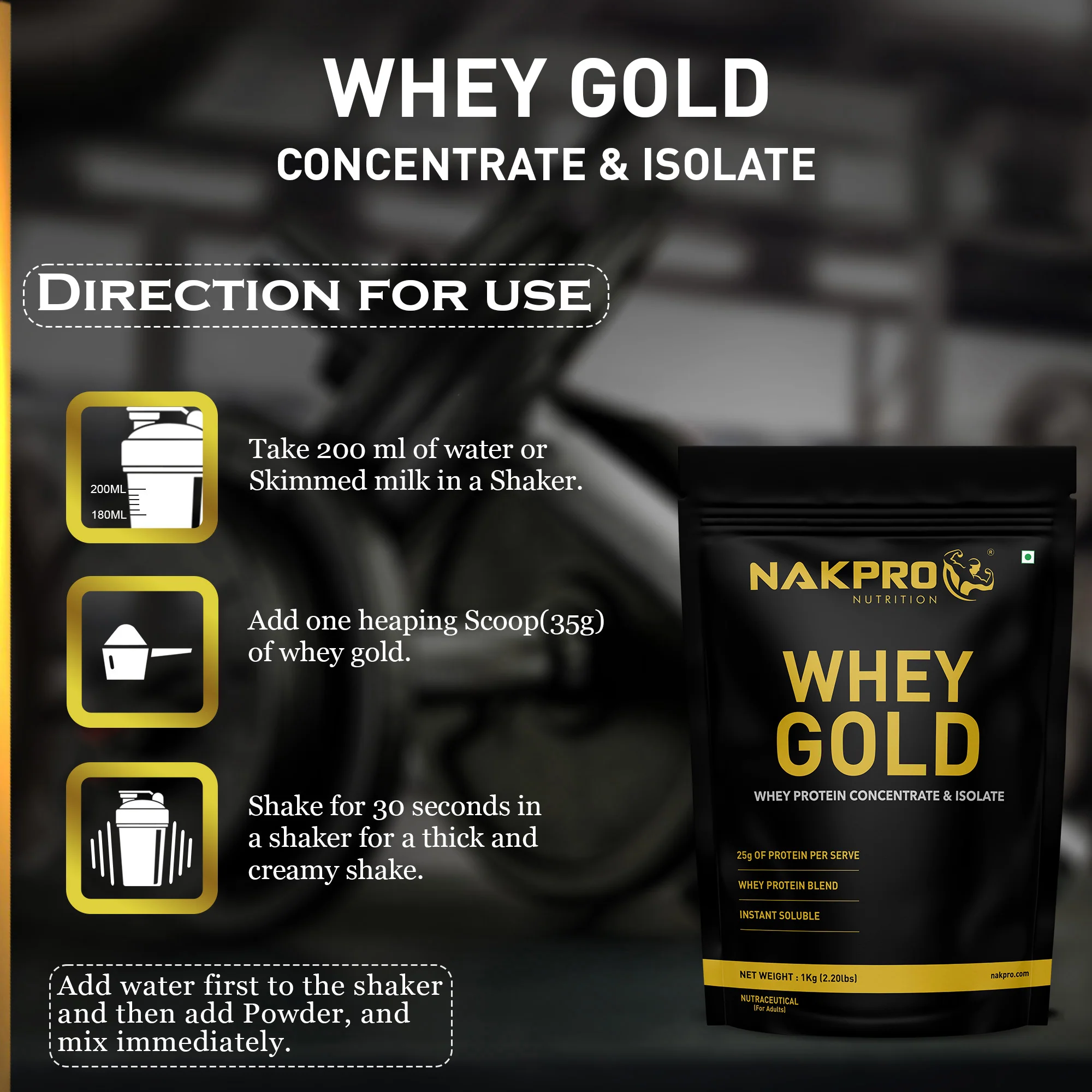 Nakpro Whey Gold Protein Concentrate | 80g Protein | Clean Unflavored Whey Protein | Trustified Certified - Image 29