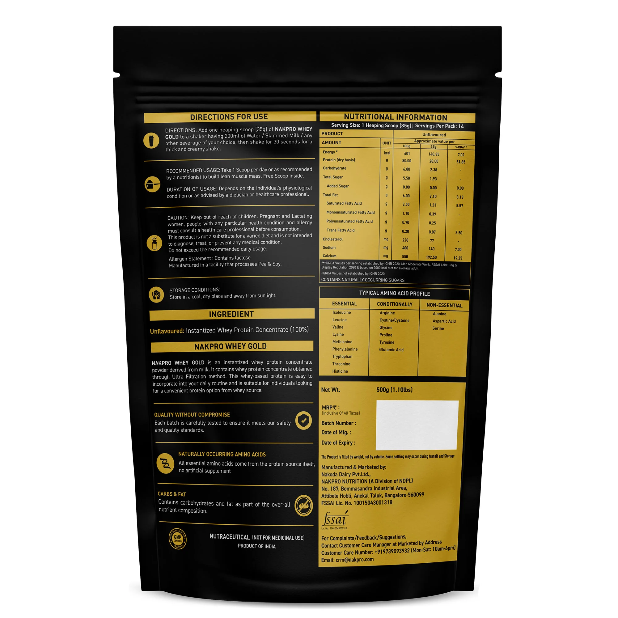 Nakpro Whey Gold Protein Concentrate | 80g Protein | Clean Unflavored Whey Protein | Trustified Certified - Image 33