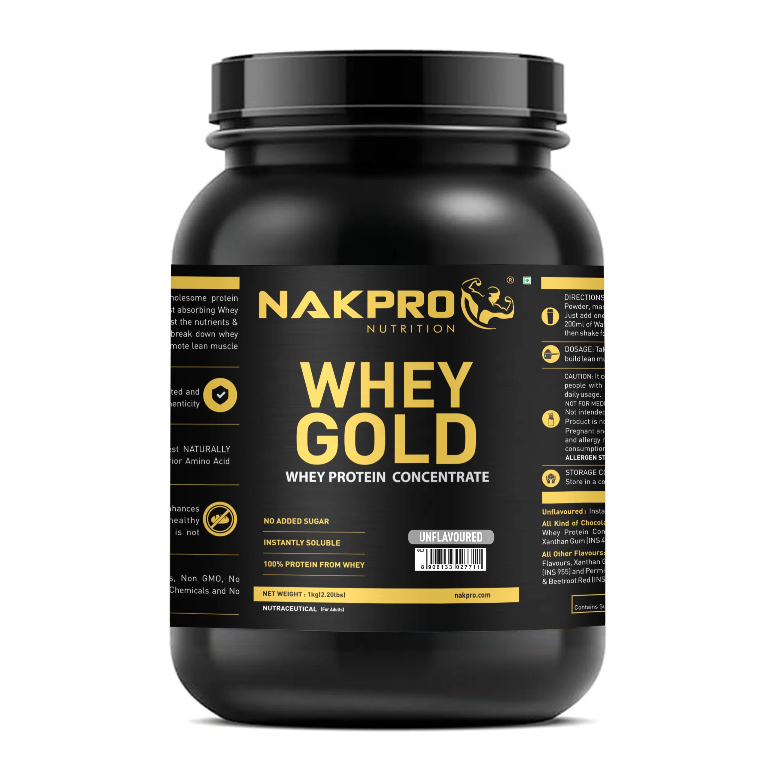 Nakpro Whey Gold Protein Concentrate | 80g Protein | Clean Unflavored Whey Protein | Trustified Certified - Image 7