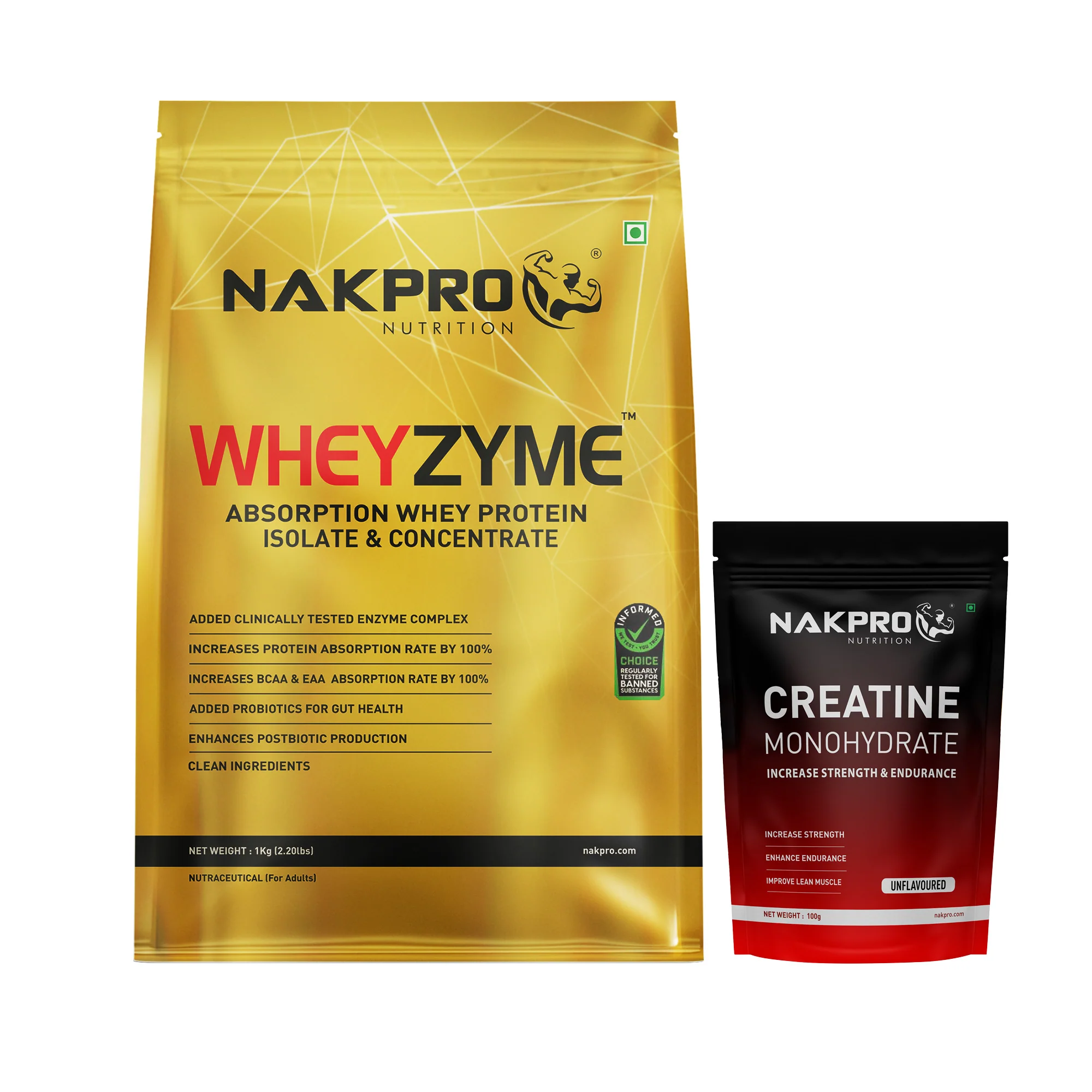 Nakpro Wheyzyme Absorption Whey Protein (Isolate & Concentrate) | 73g Protein | Added Probiotics | Trustified Certified - Image 15